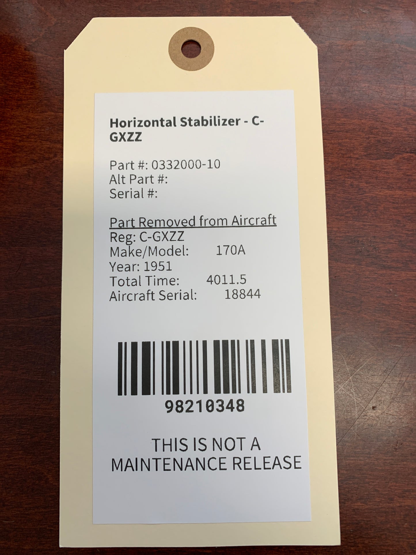 Horizontal Stabilizer - C-GXZZ