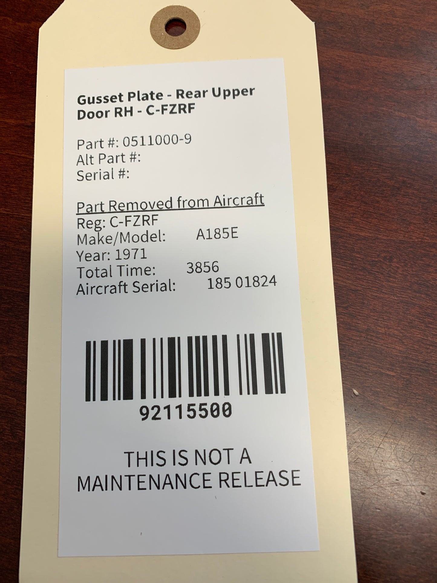Gusset Plate - Rear Upper Door RH - C-FZRF