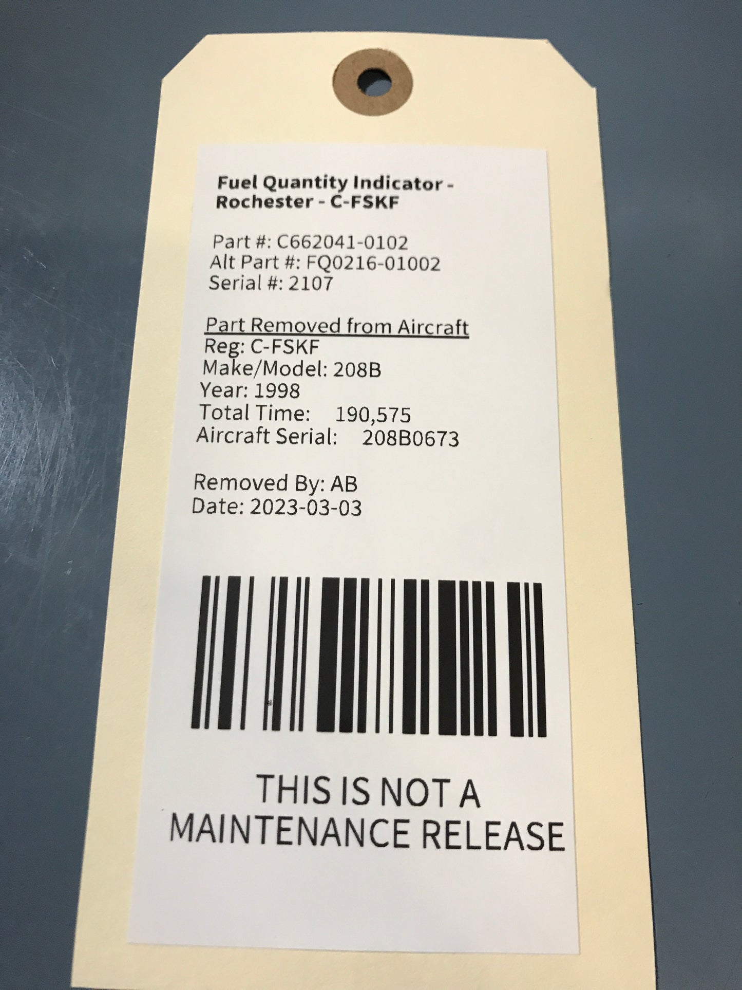 Fuel Quantity Indicator - Rochester - C-MISC