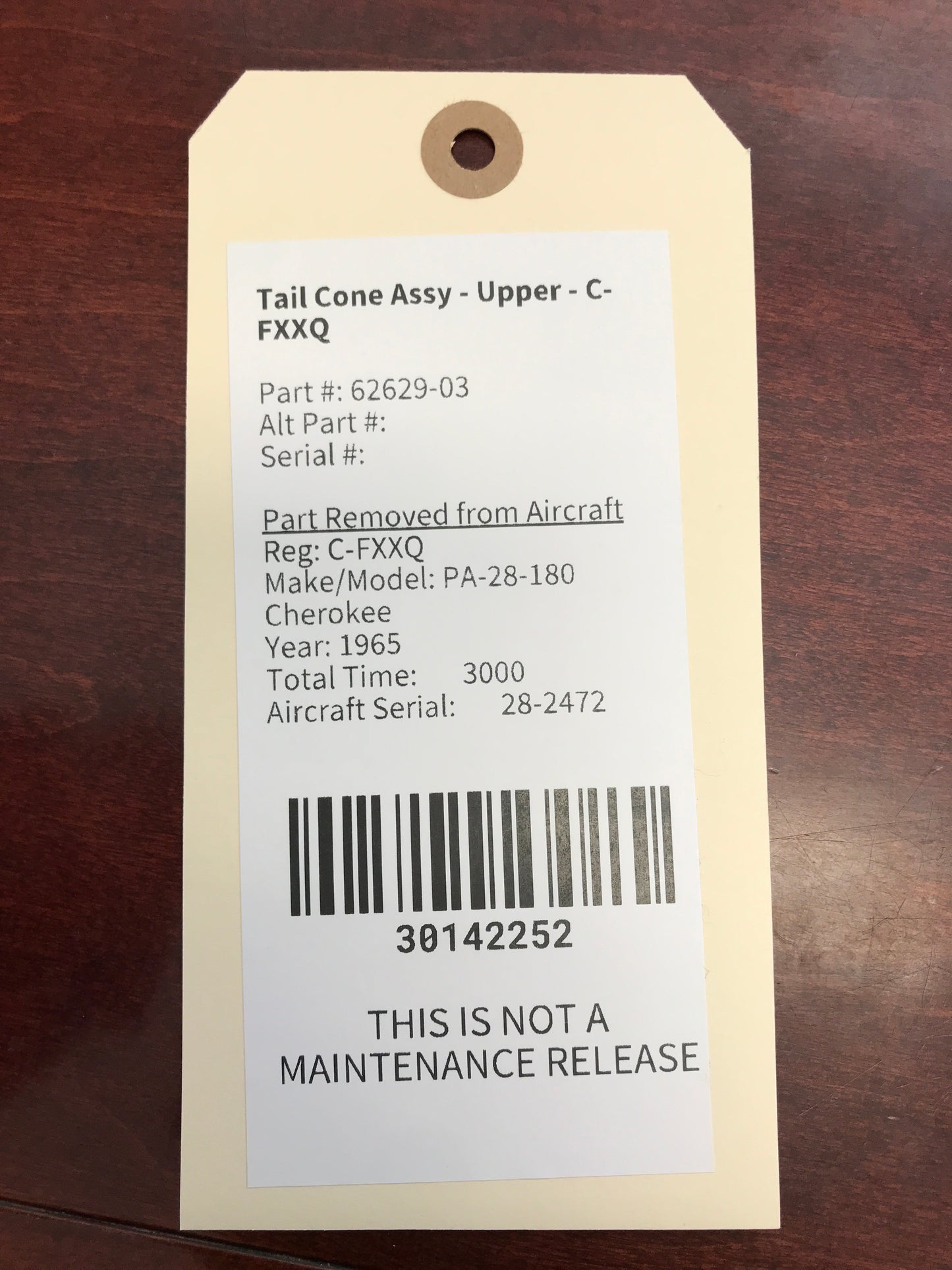 Tail Cone Assy - Upper - C-FXXQ