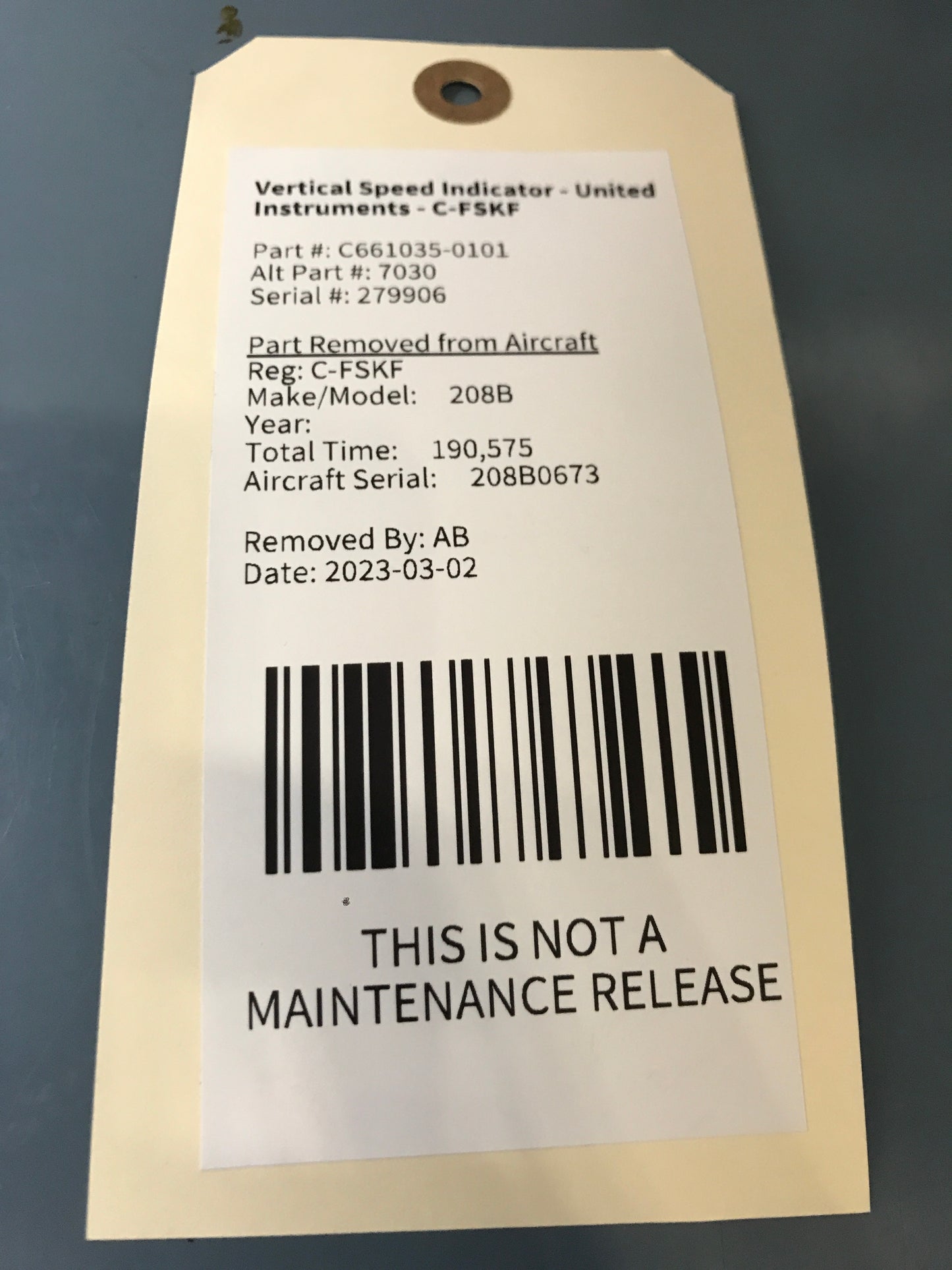 Vertical Speed Indicator - United Instruments - C-MISC