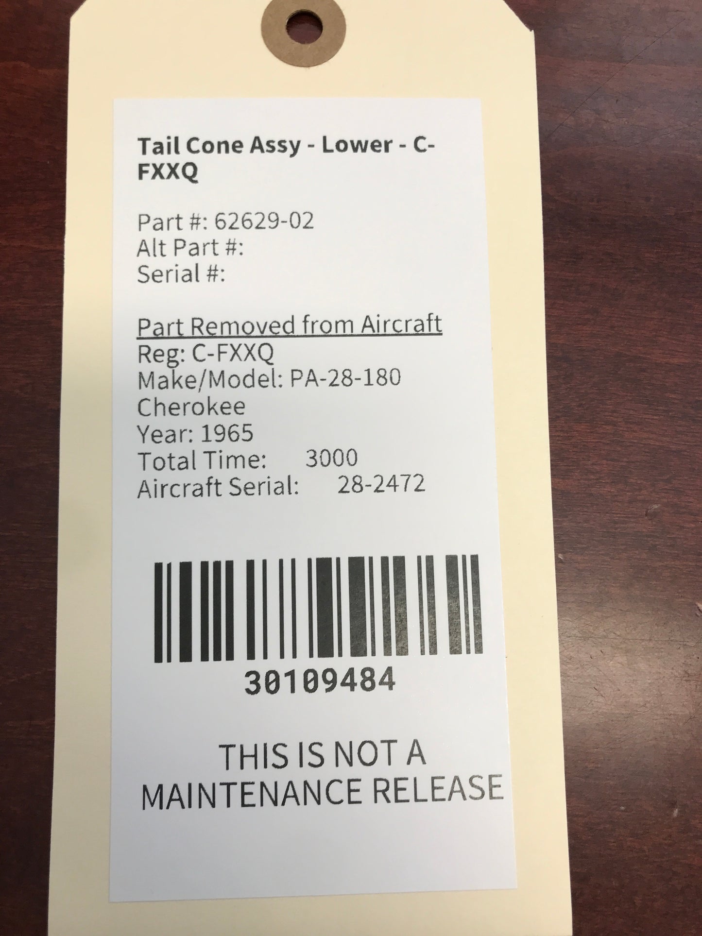Tail Cone Assy - Lower - C-FXXQ