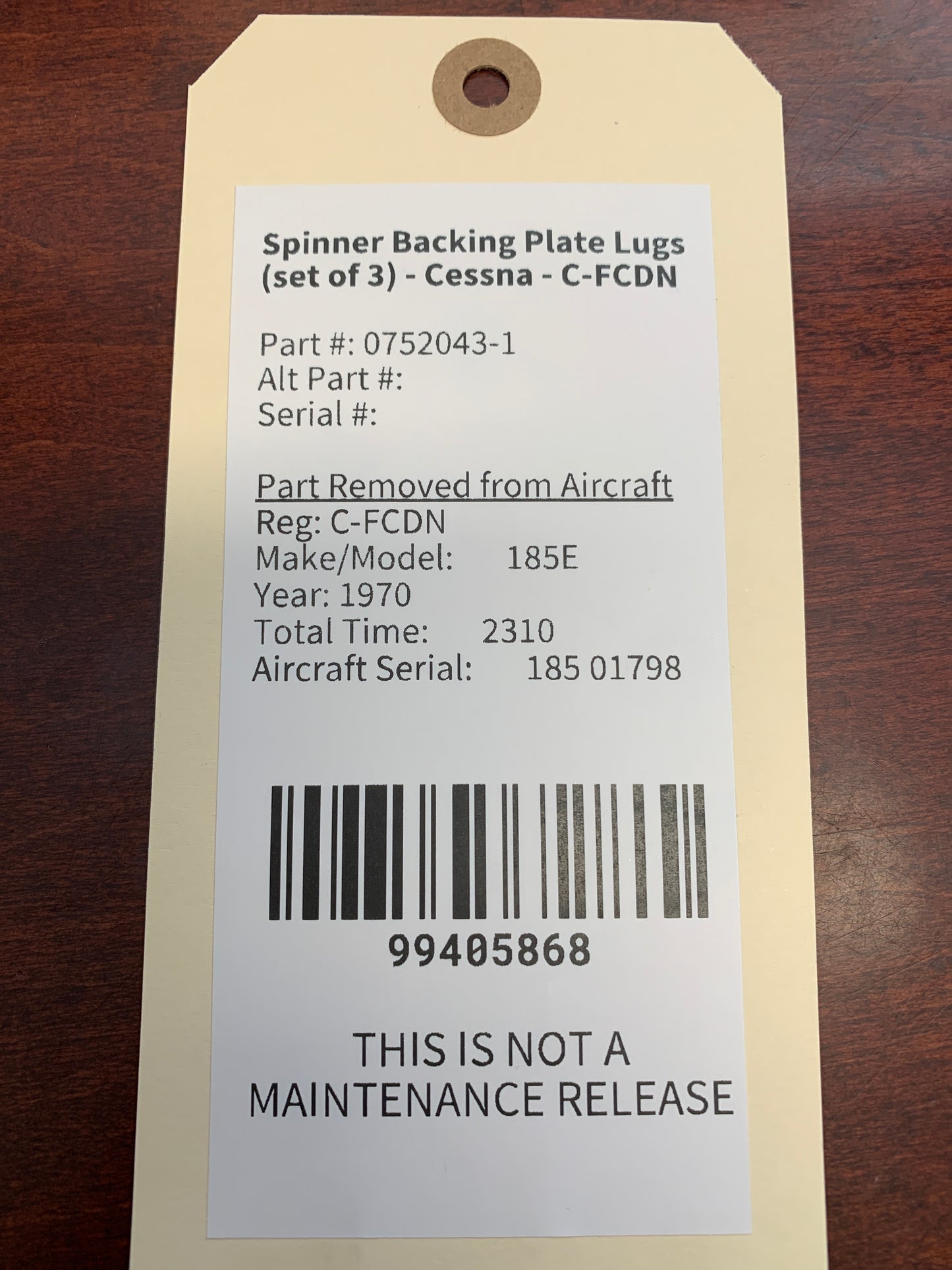 Spinner Backing Plate Lugs (set of 3) - Cessna - C-FCDN