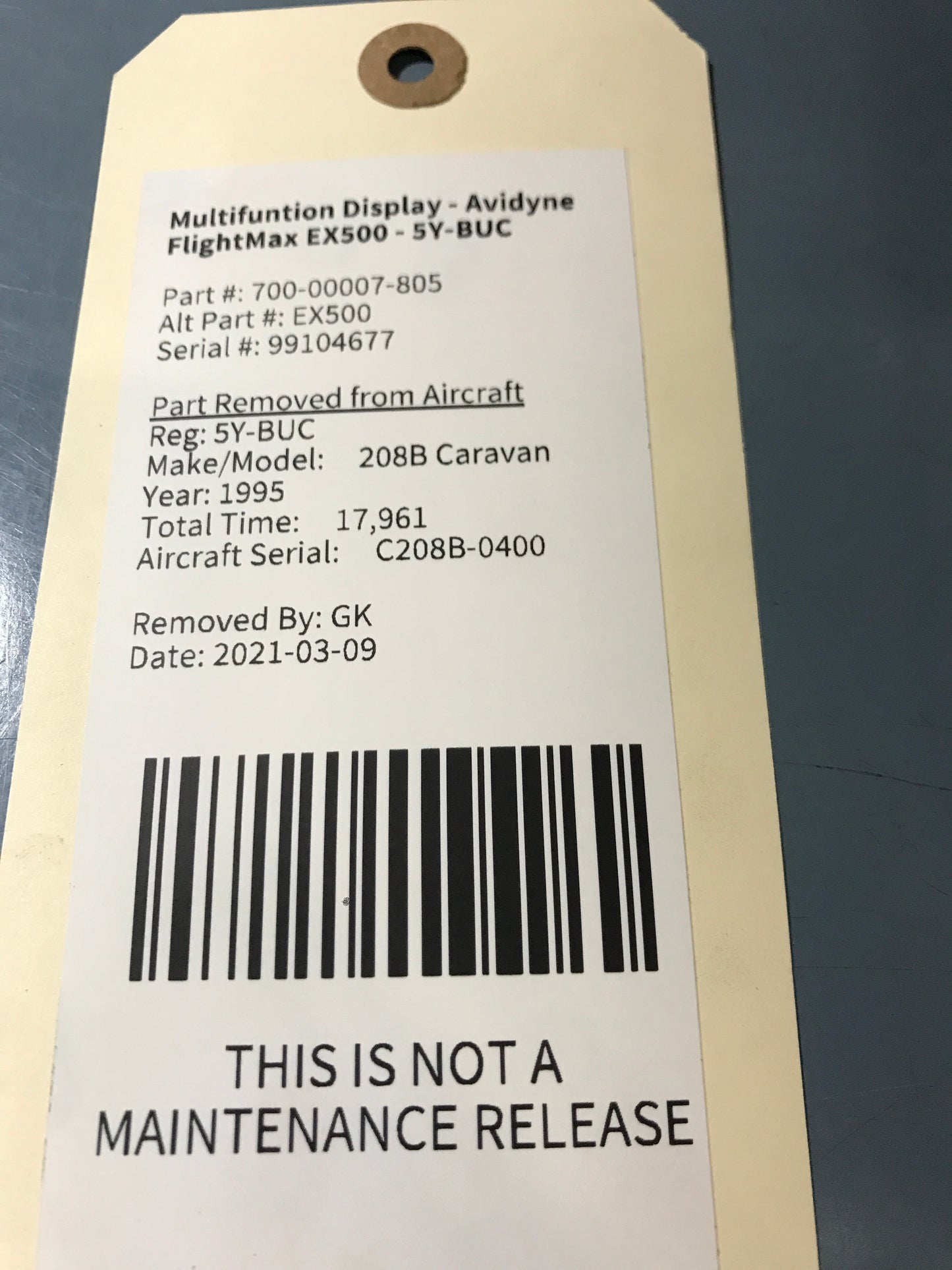 Multifunction Display - Avidyne FlightMax EX500 - 5Y-BUC