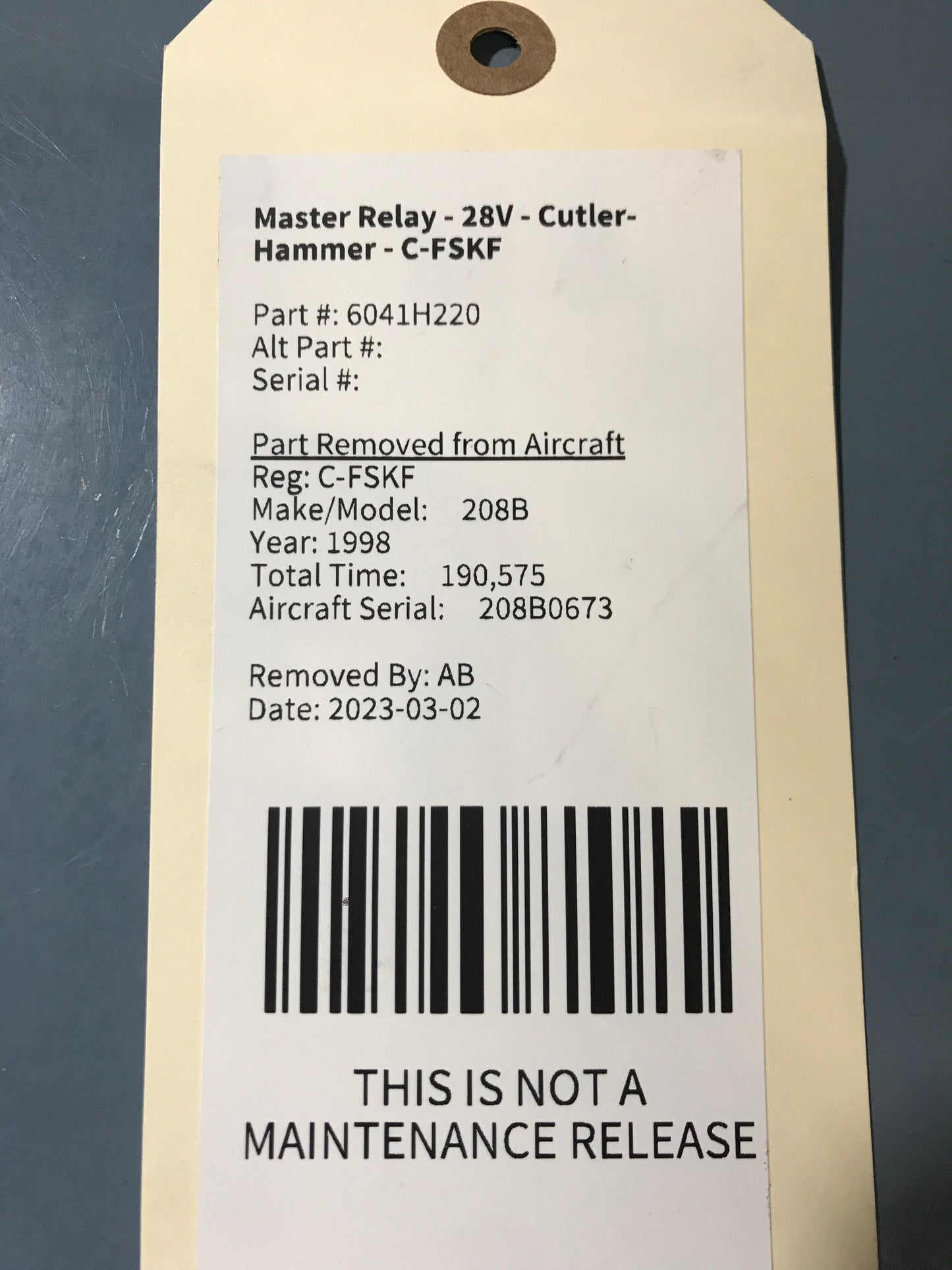 Master Relay - 28V - Cutler-Hammer - C-MISC