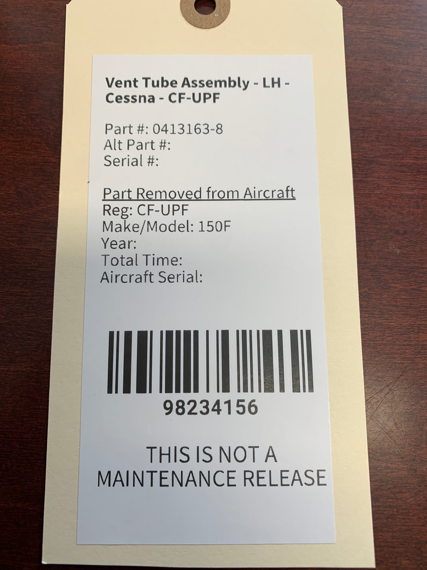 Vent Tube Assembly - LH - Cessna - CF-UPF
