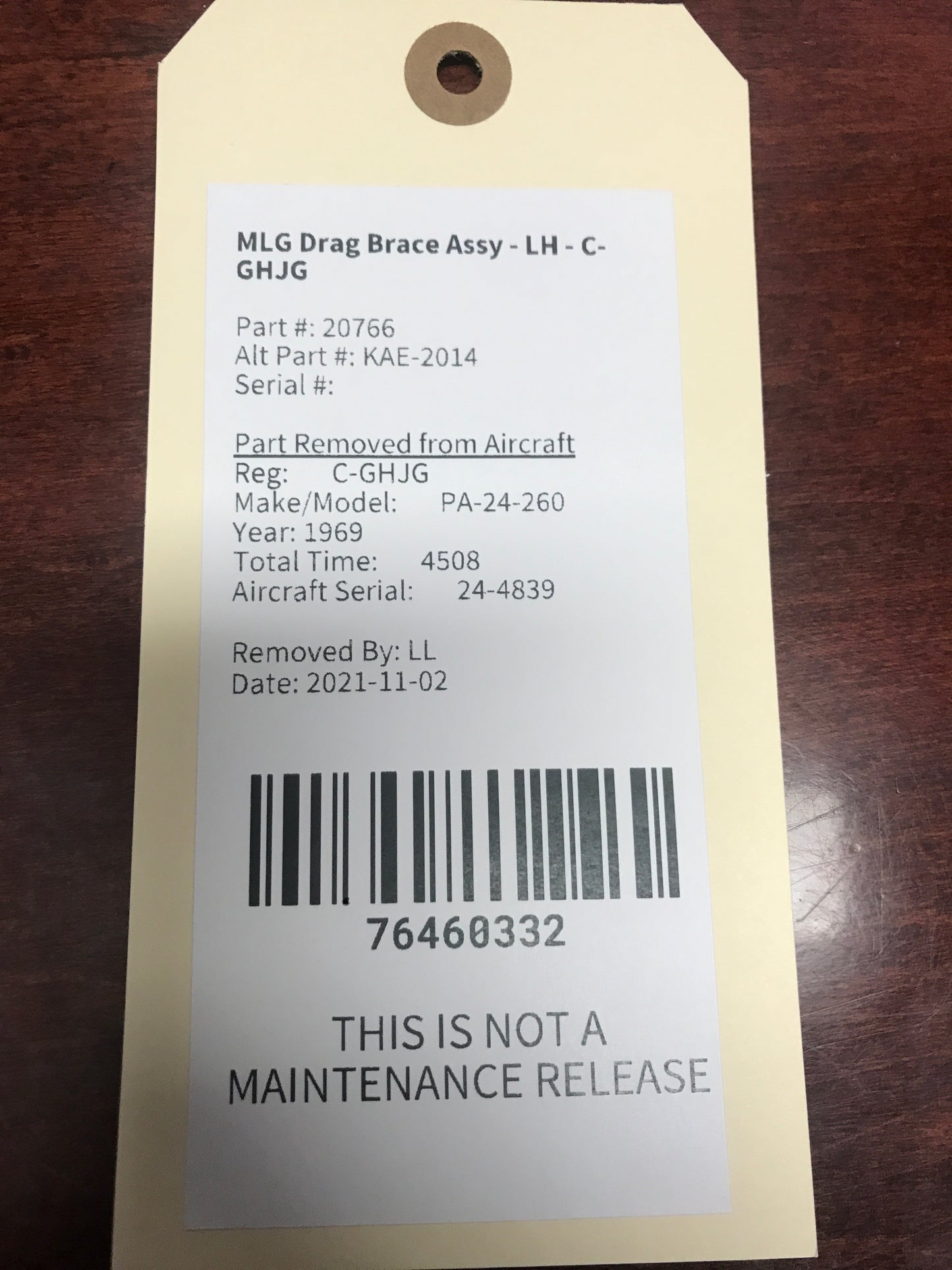 MLG Drag Brace Assy - LH - C-GHJG