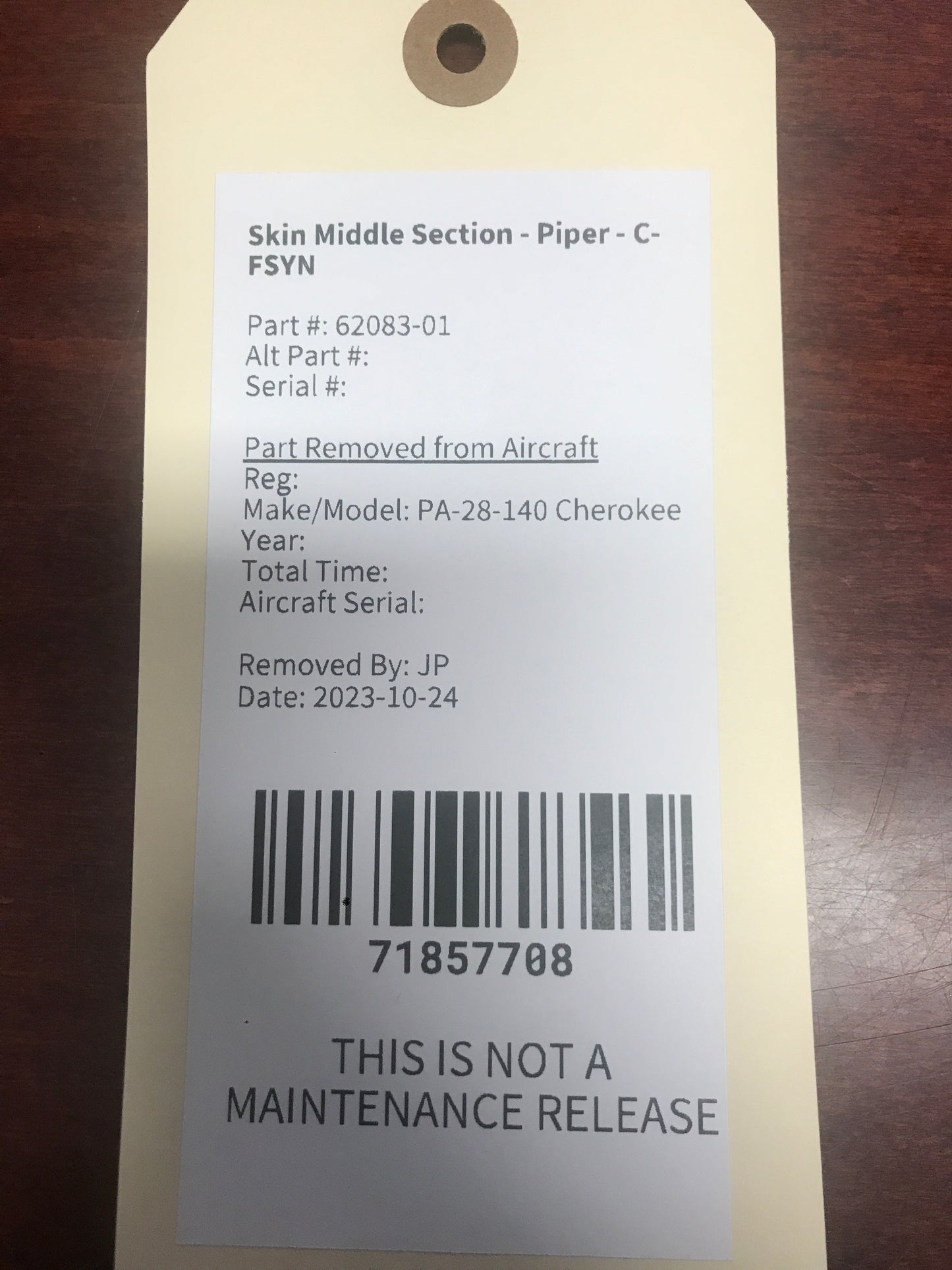 Skin Middle Section - Piper - C-FSYN