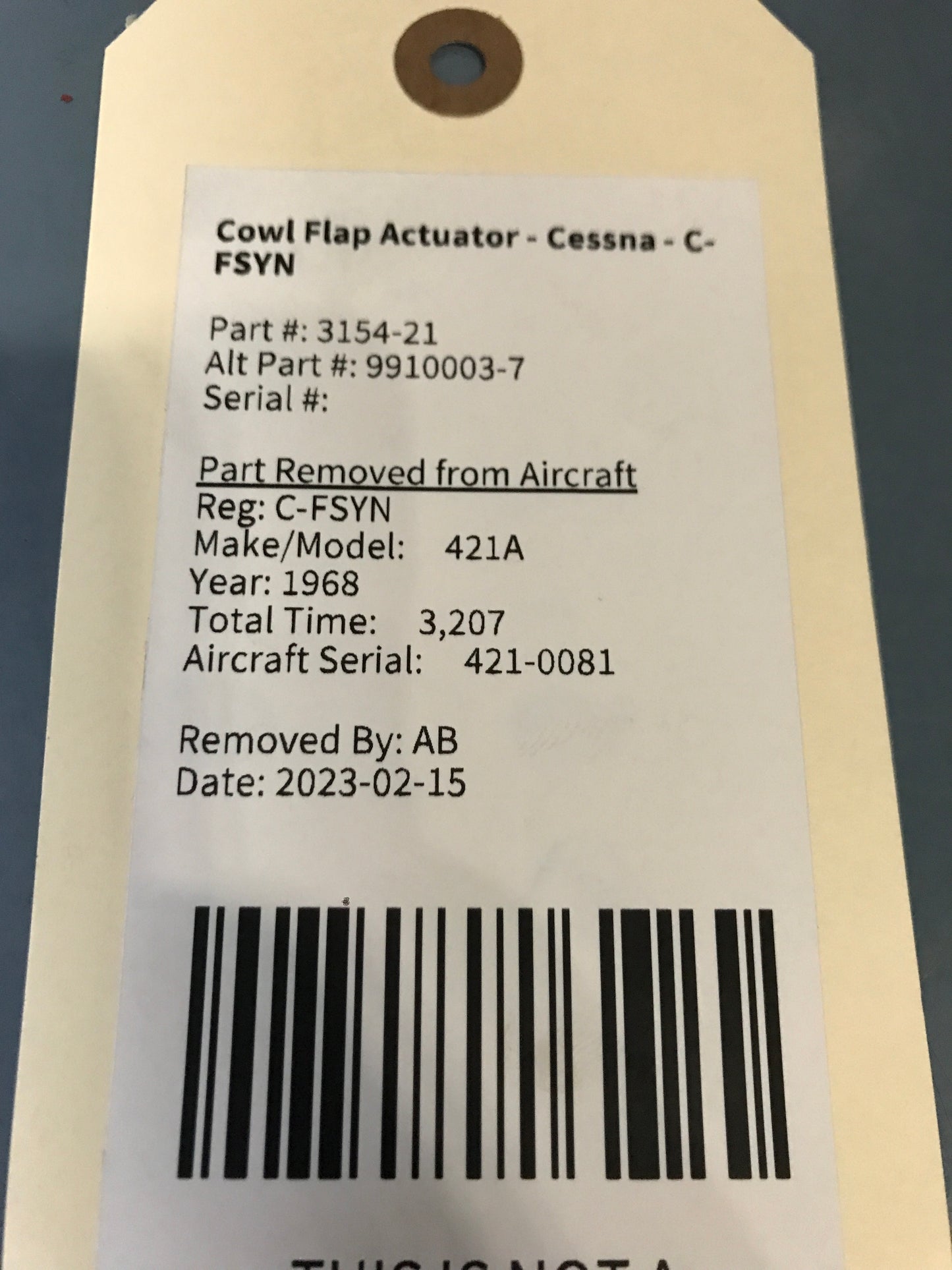 Cowl Flap Actuator - C-FSYN