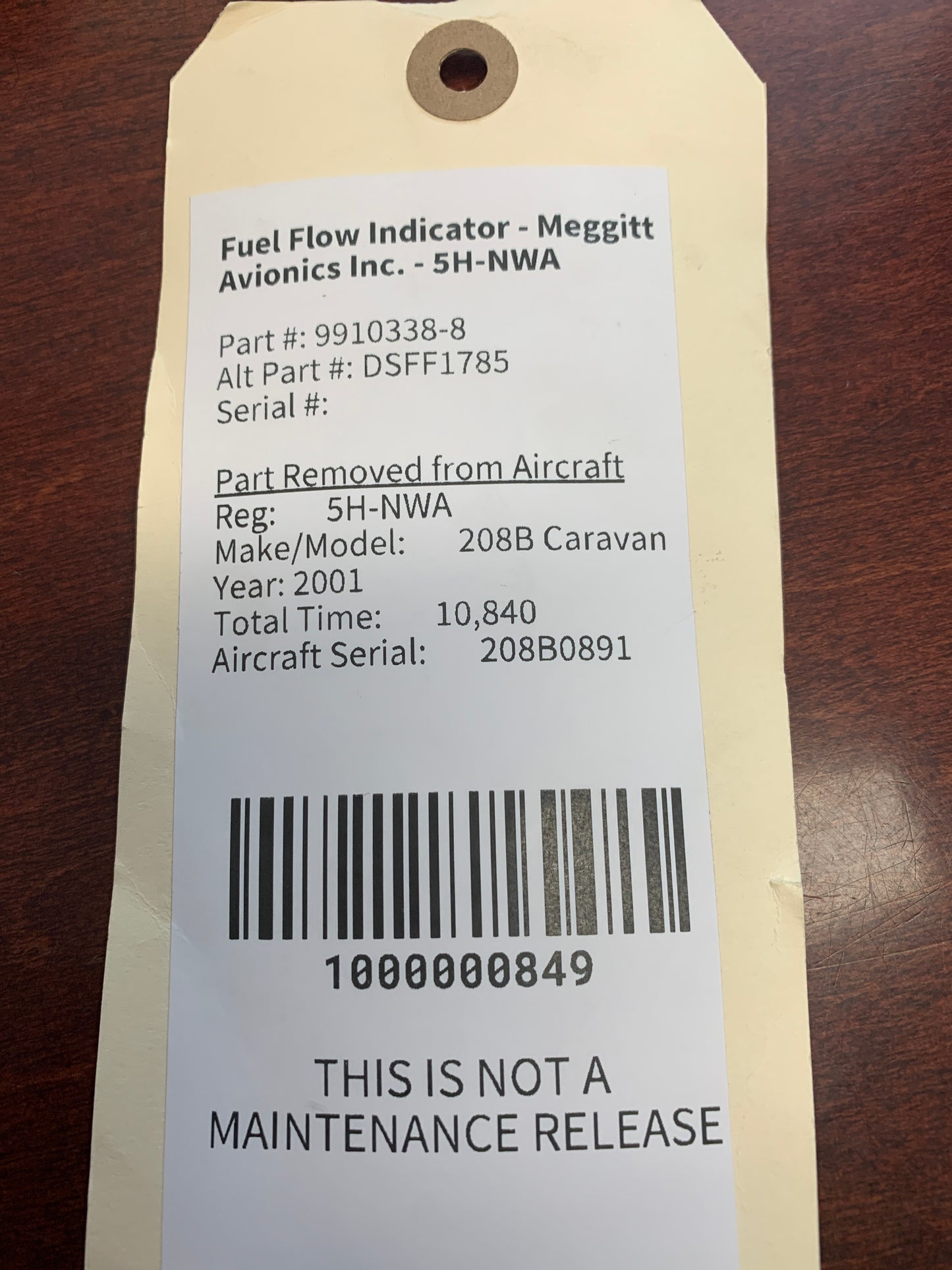 Fuel Flow Indicator - Meggitt Avionics Inc. - 5H-NWA