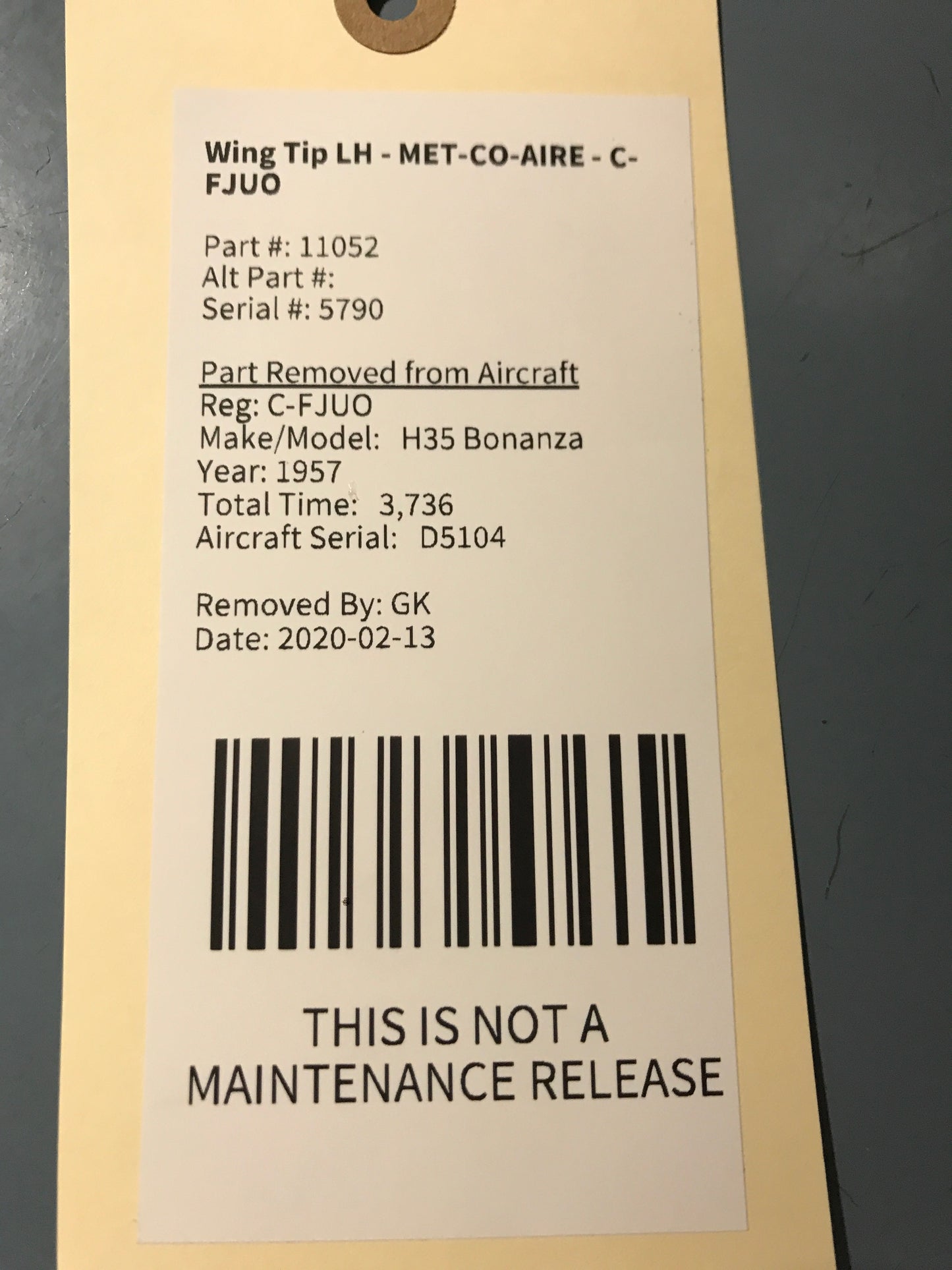 Wing Tip LH - MET-CO-AIRE - C-FJUO