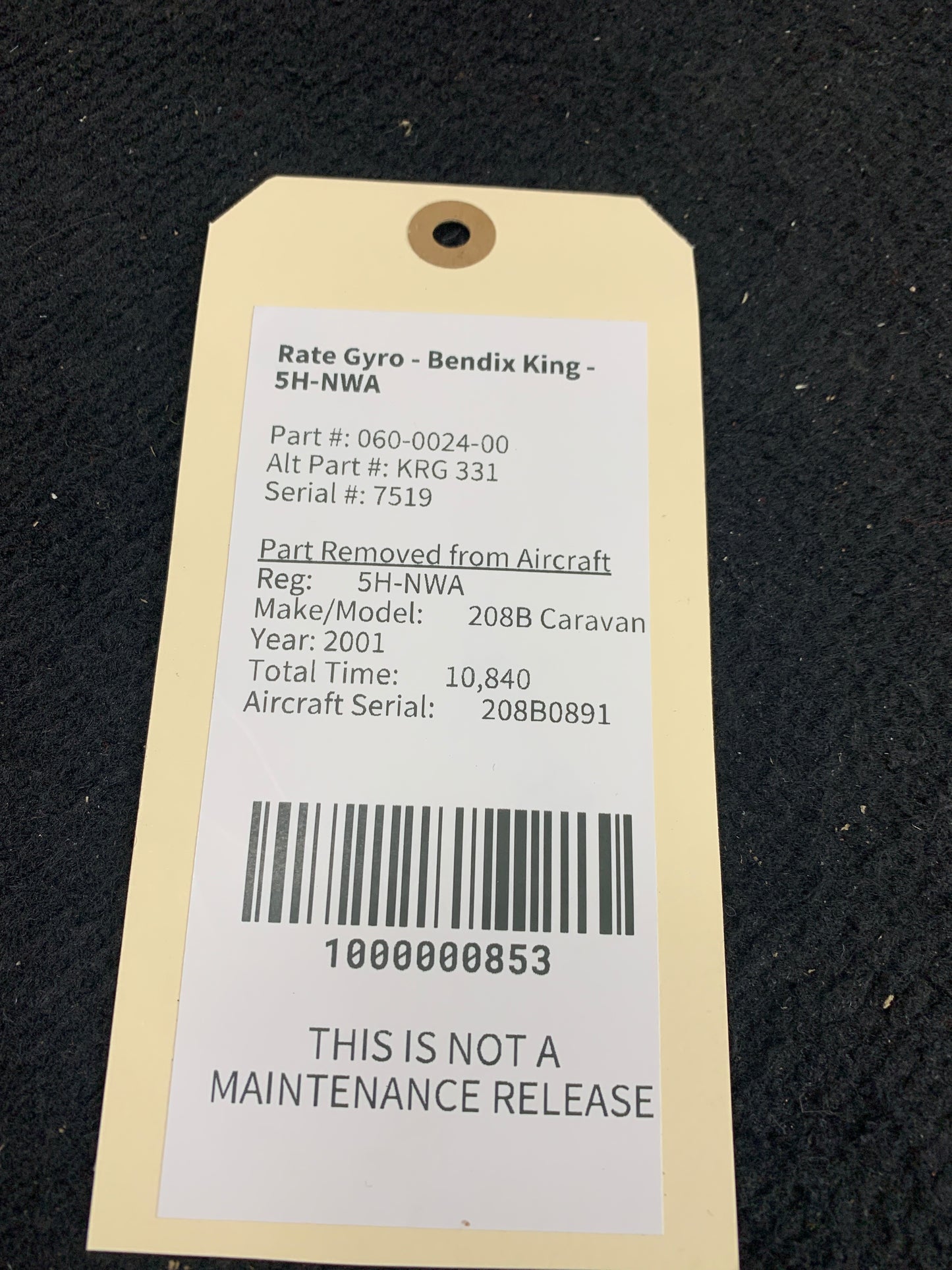 Rate Gyro - Bendix King - 5H-NWA