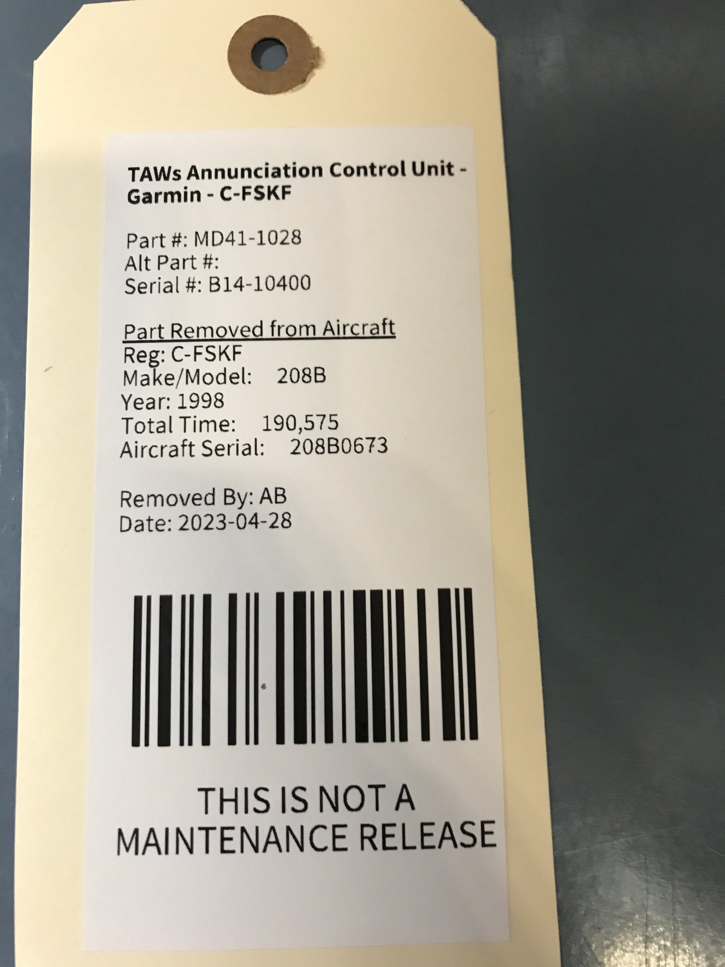 TAWs Annunciation Control Unit - Garmin - C-MISC