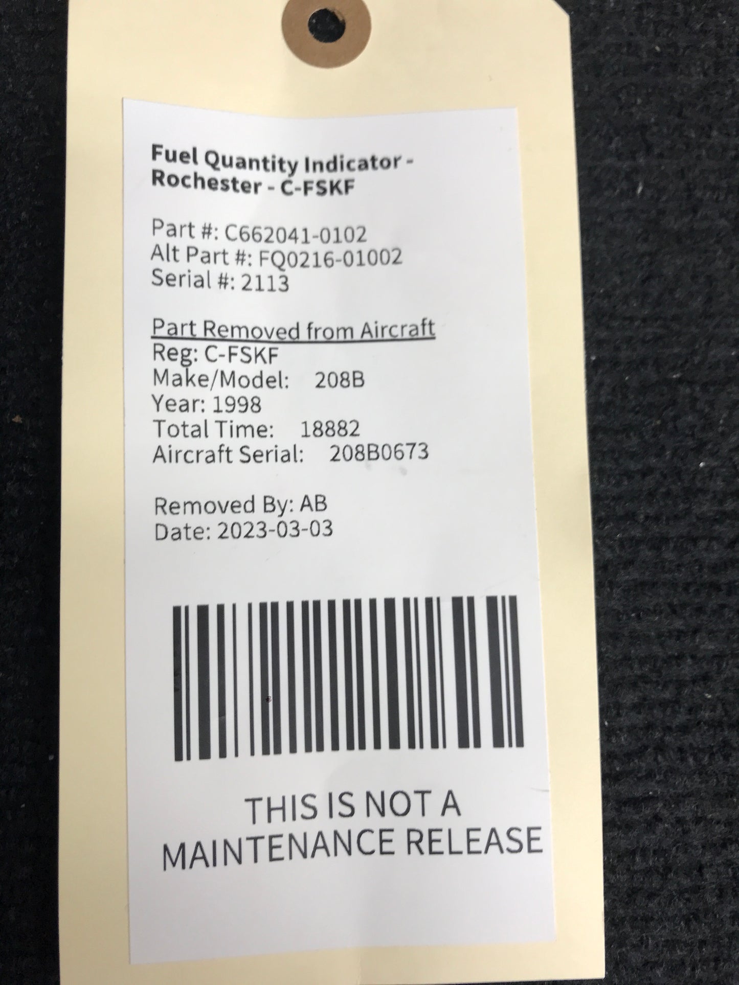 Fuel Quantity Indicator - Rochester - C-MISC