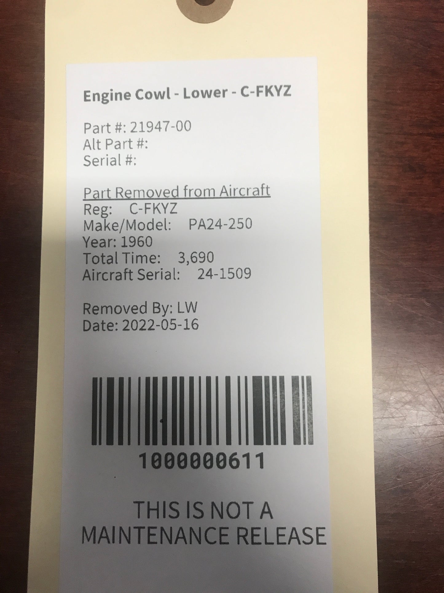 Engine Cowl - Lower - C-FKYZ