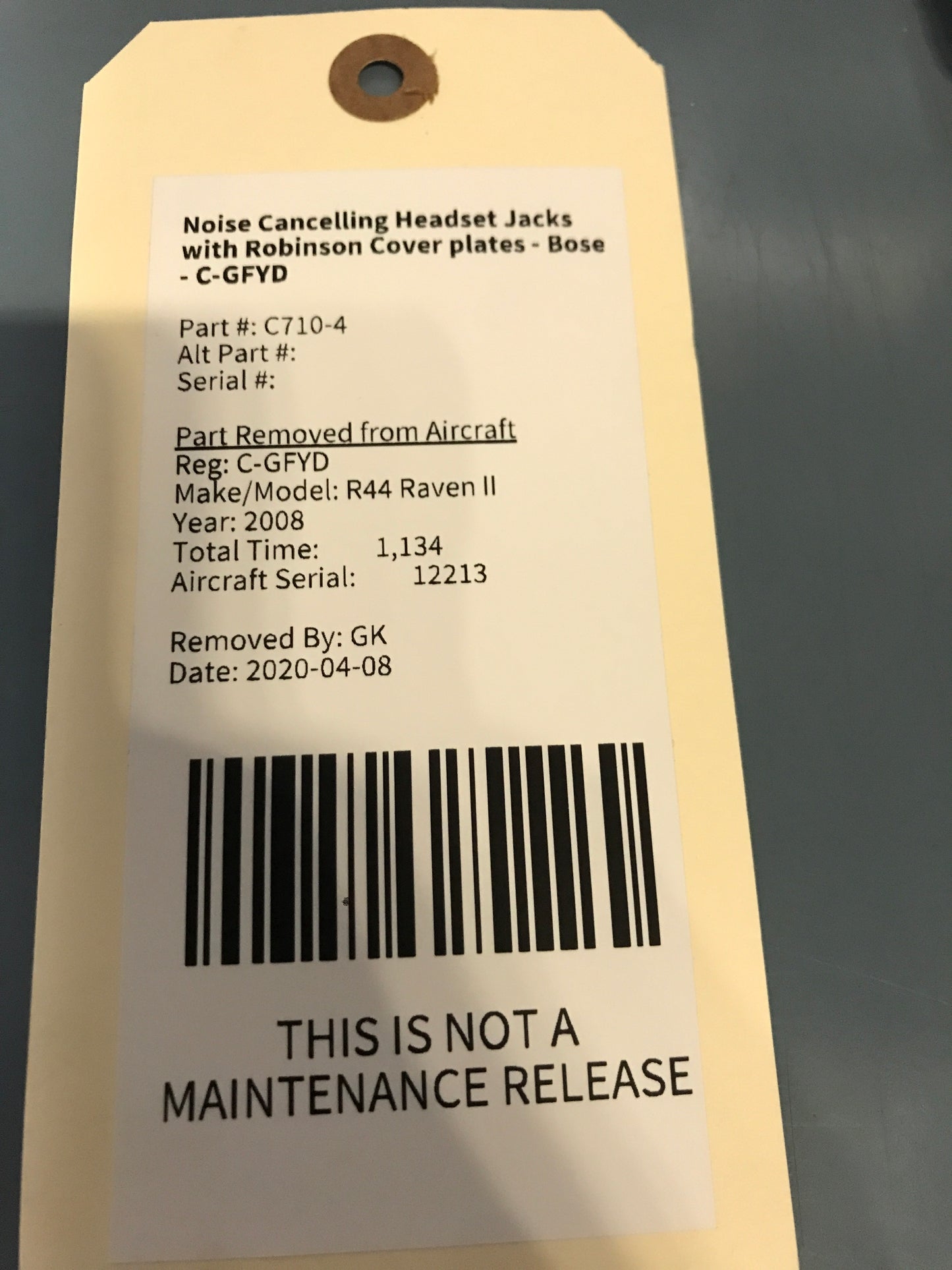 Noise Cancelling Headset Jacks with Robinson Cover plates - Bose - C-GFYD