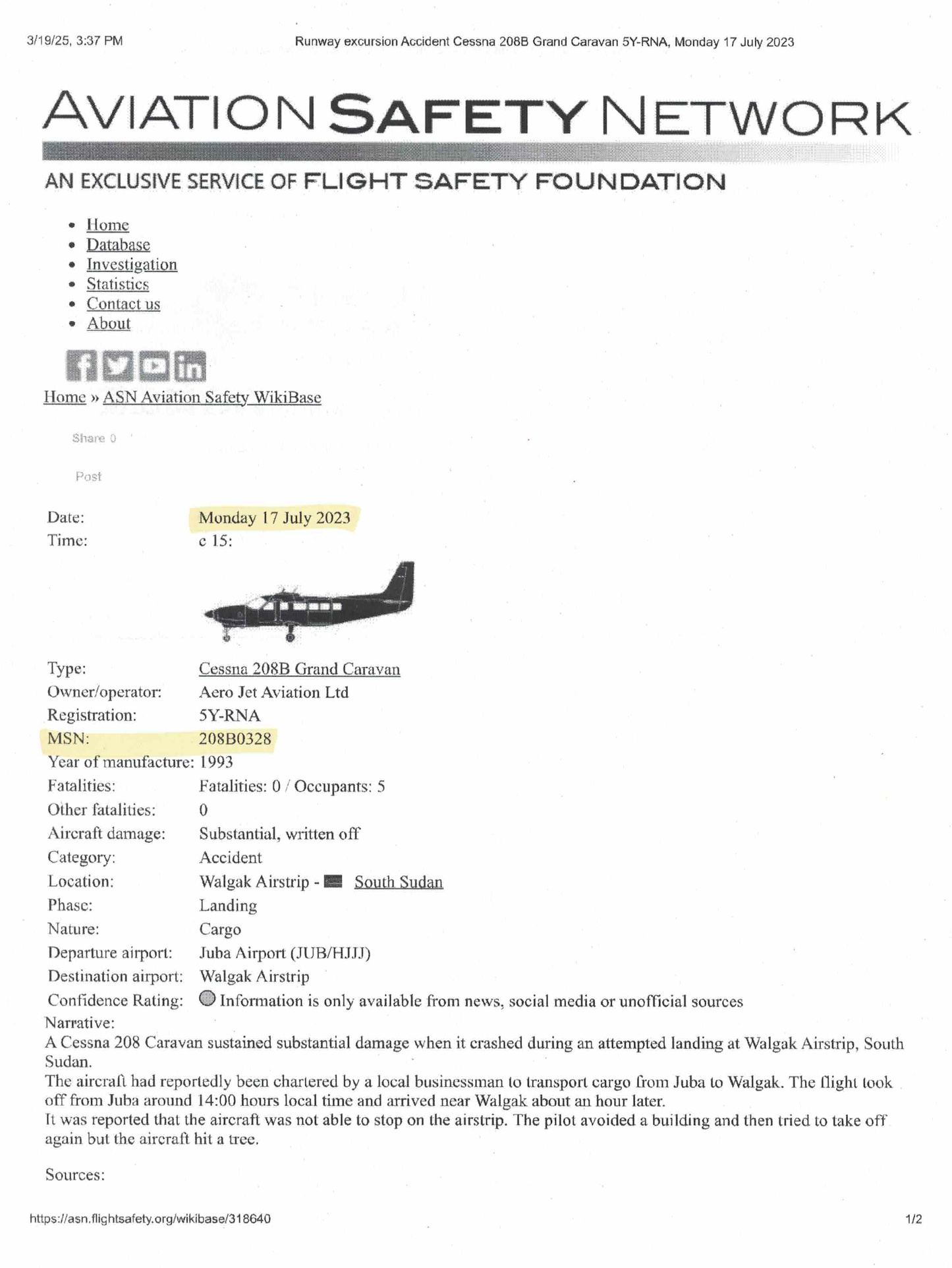 Flap Bellcrank Assy RH - Cessna 208B - 5Y-RNA