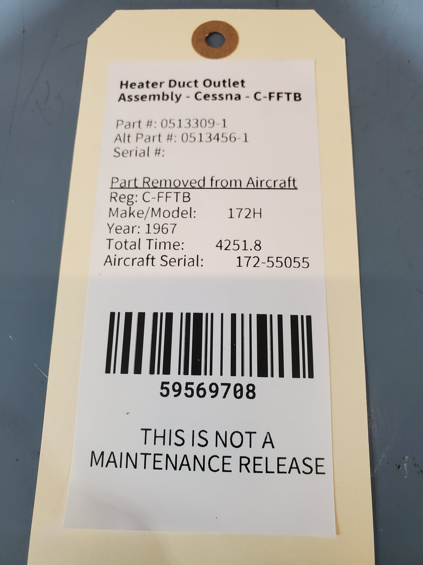 Heater Duct Outlet Assembly - Cessna - C-FFTB