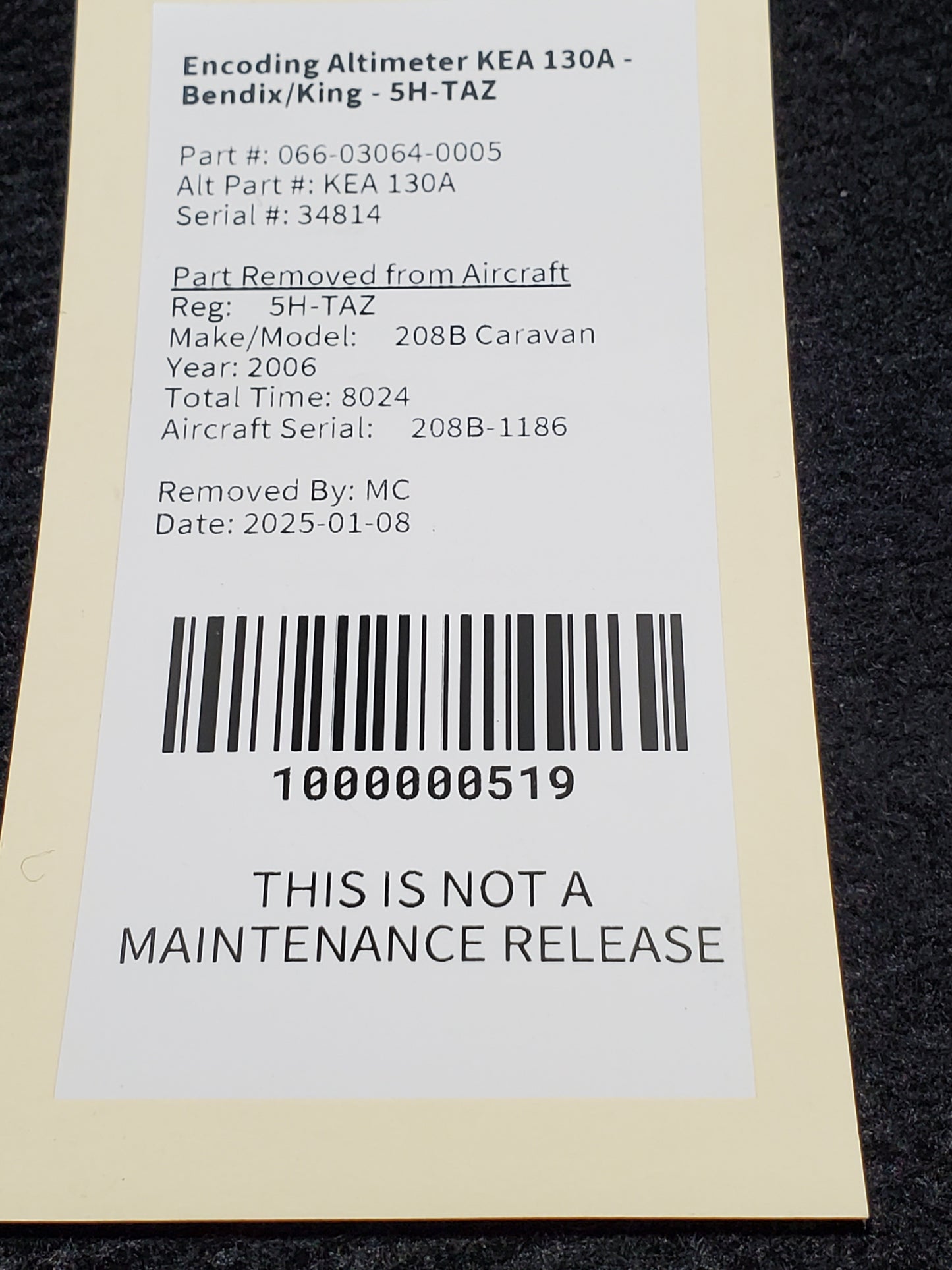 Encoding Altimeter KEA 130A - Bendix/King - 5H-TAZ
