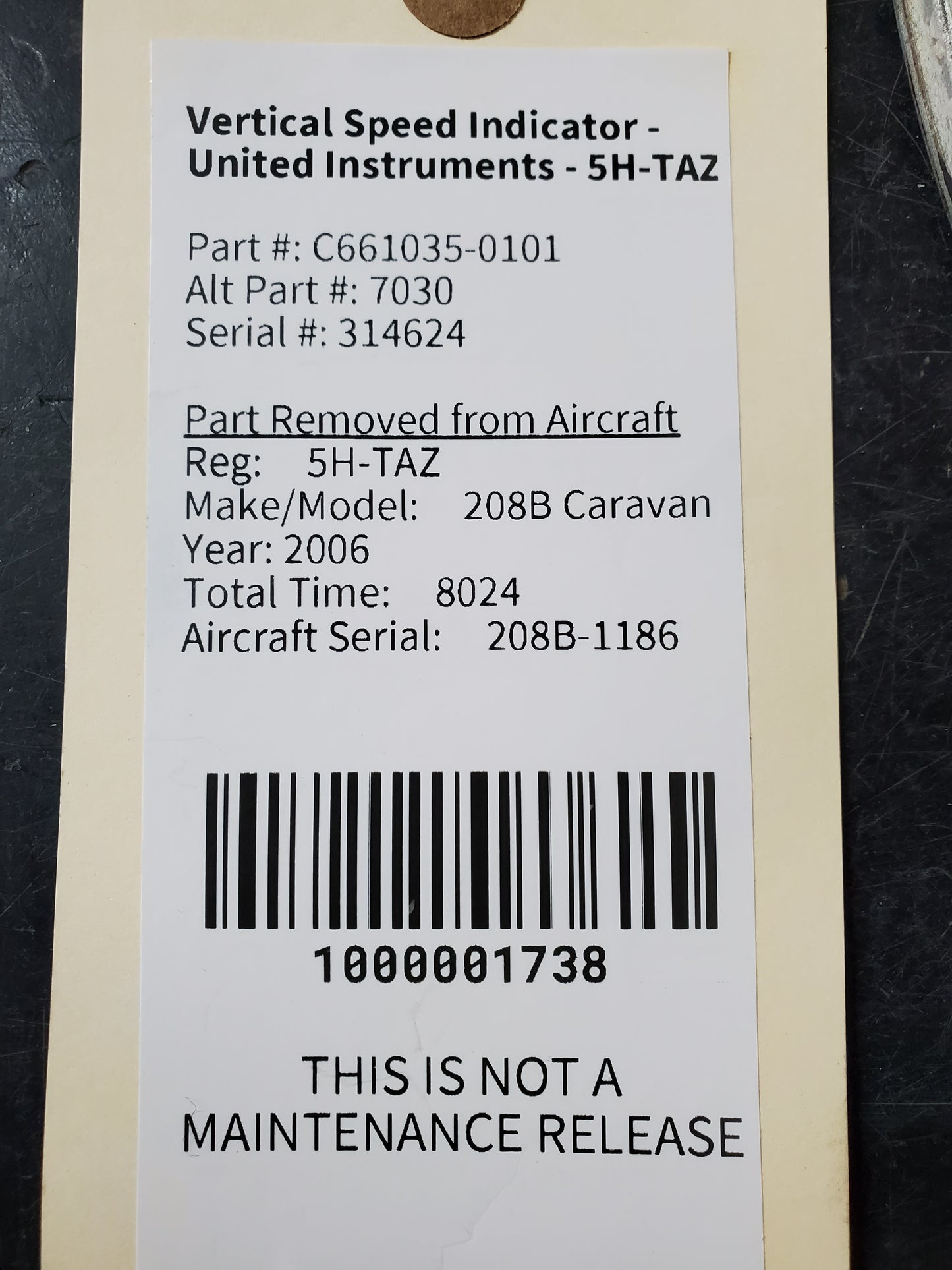 Vertical Speed Indicator - United Instruments - 5H-TAZ
