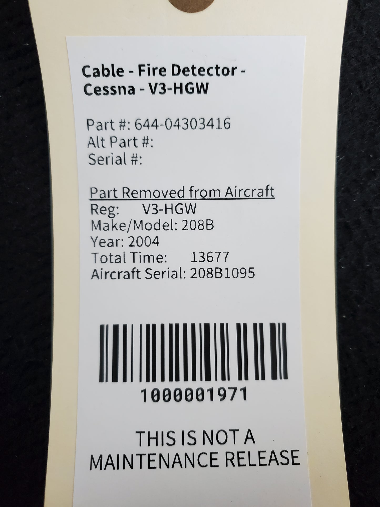 Cable - Fire Detector - Cessna - V3-HGW