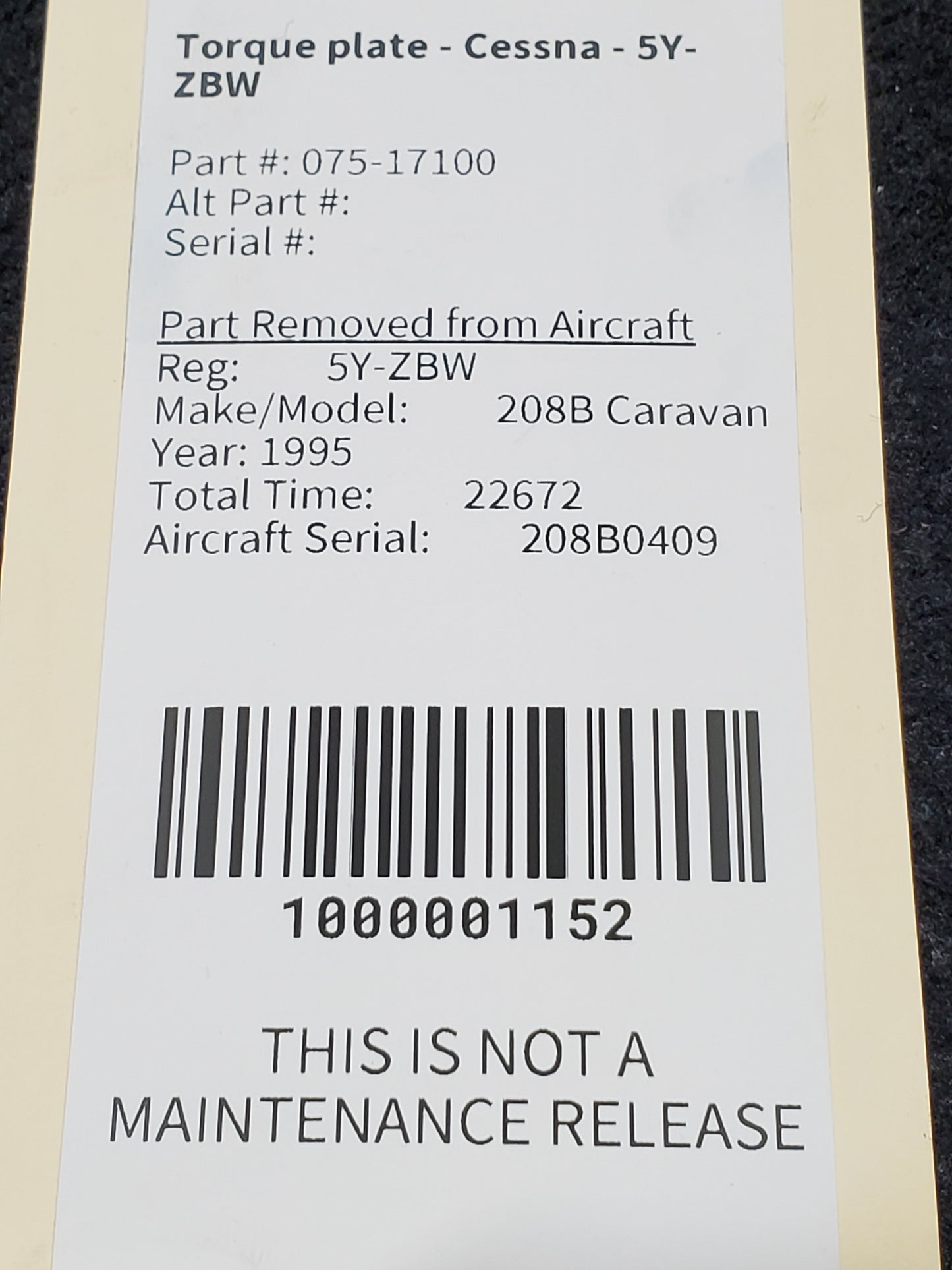 No Smoking/Fasten Seat Belts Sign - Aero-Mach - 5Y-ZBW