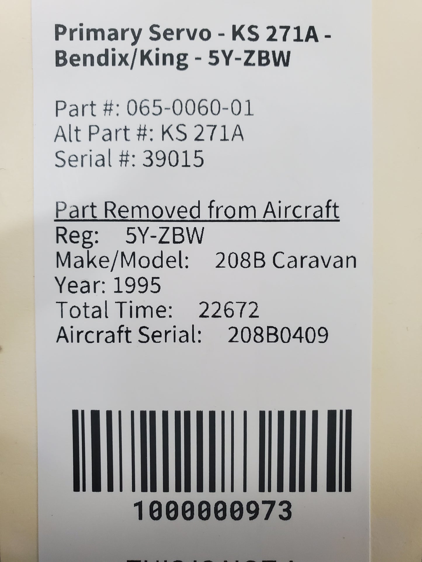 Primary Servo - KS 271A - Bendix/King - 5Y-ZBW
