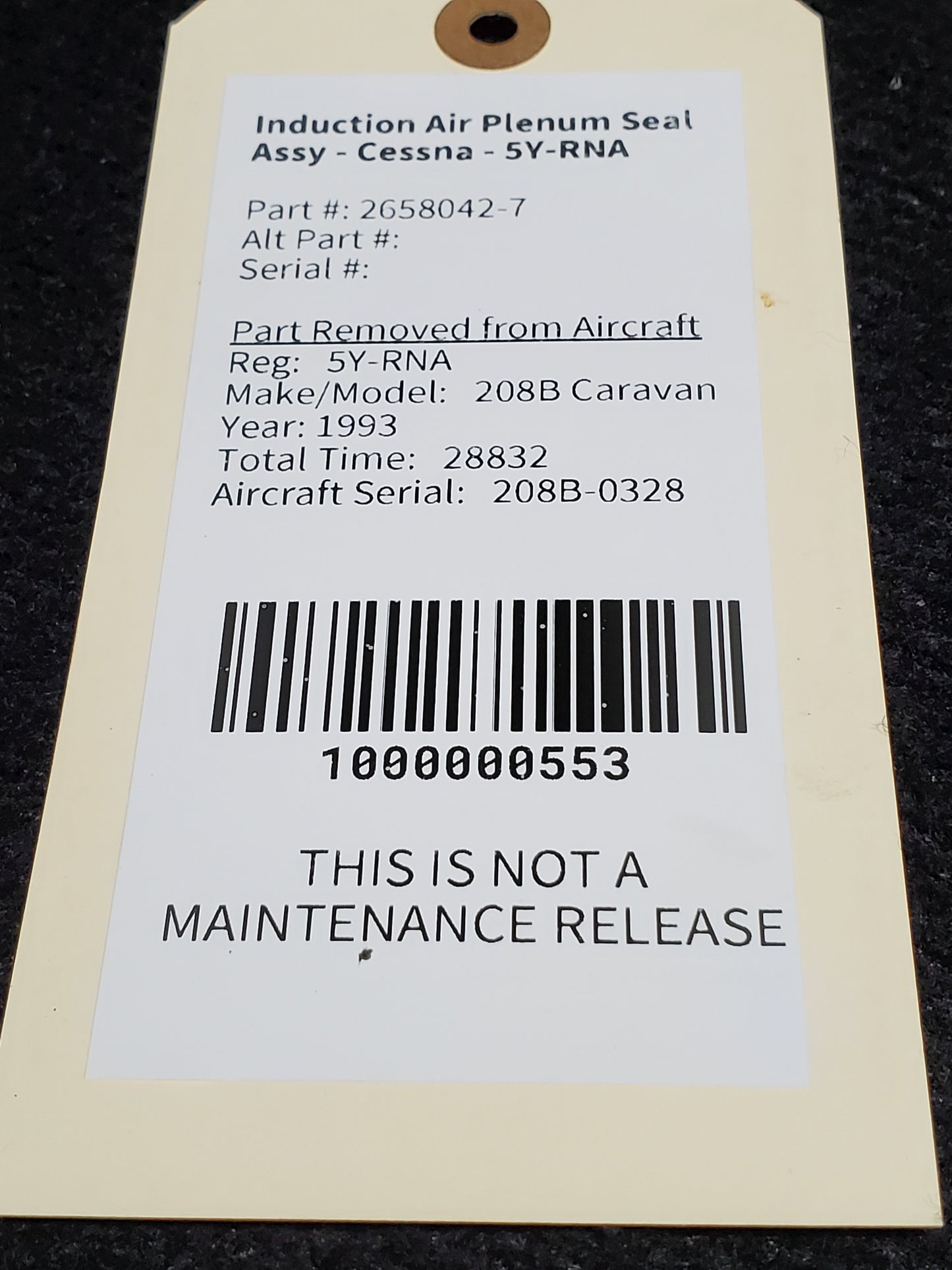Induction Air Plenum Seal Assy - Cessna - 5Y-RNA