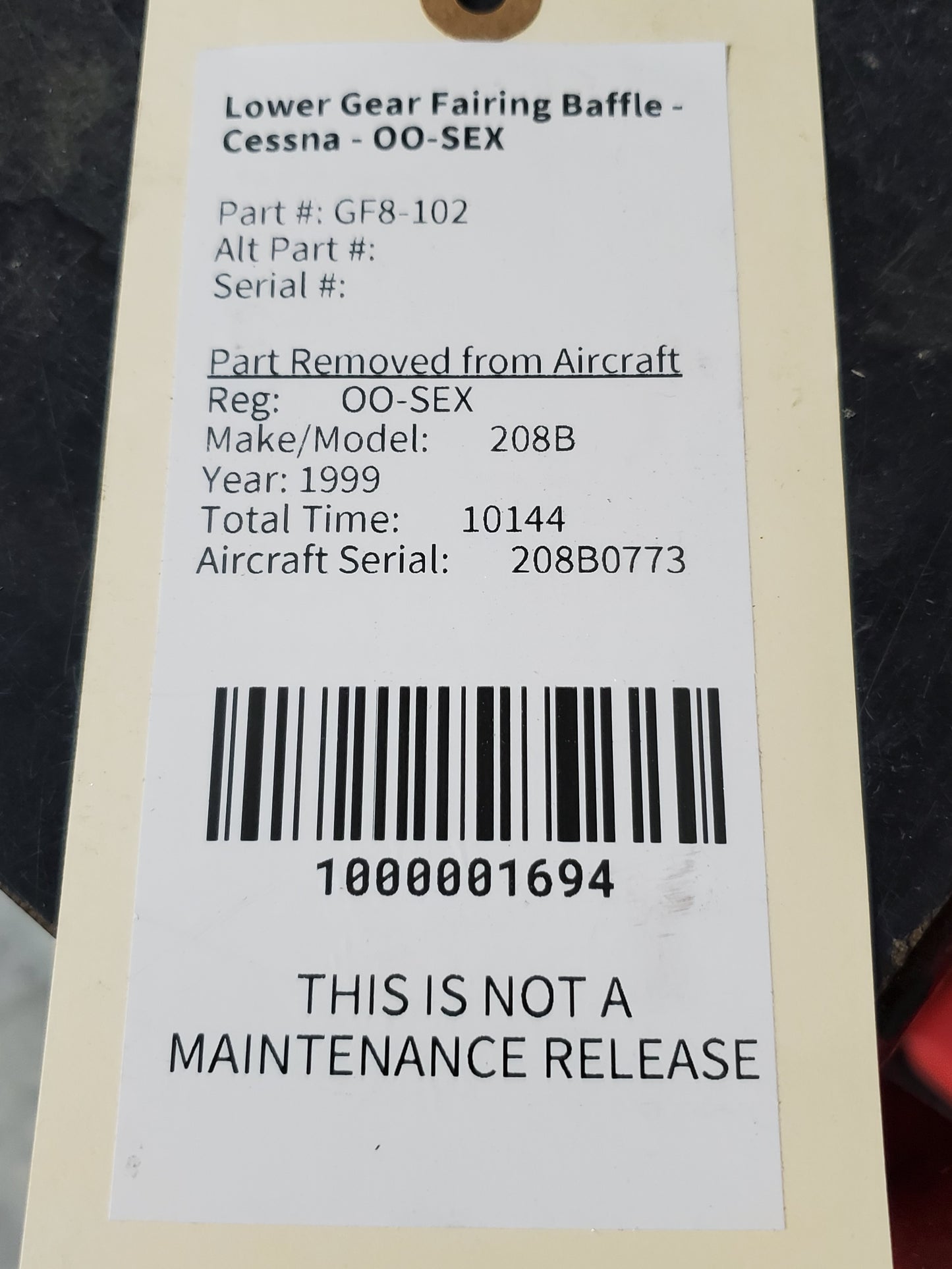 Lower Gear Fairing Baffle - Cessna - OO-SEX