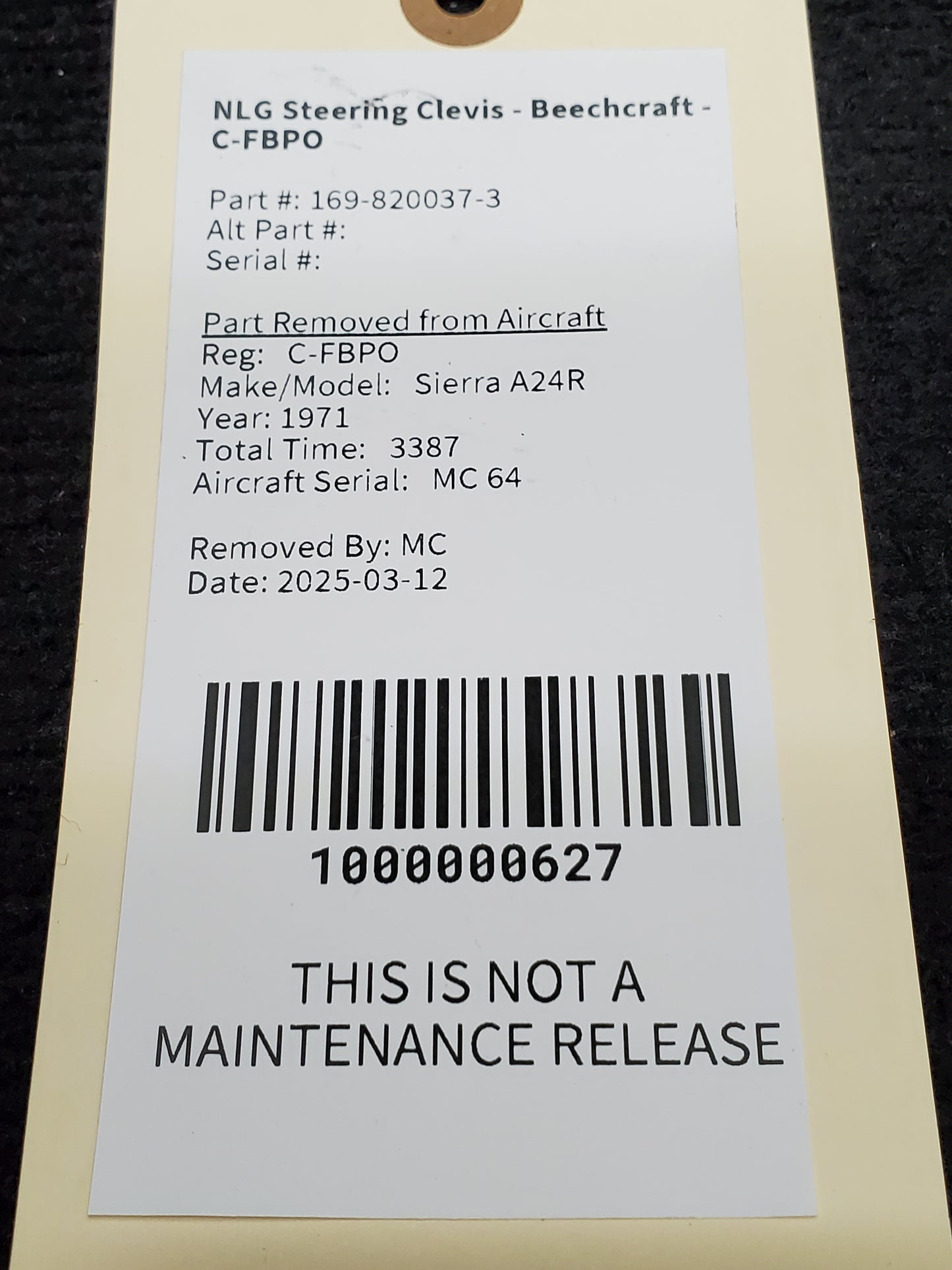 NLG Steering Clevis - Beechcraft - C-FBPO