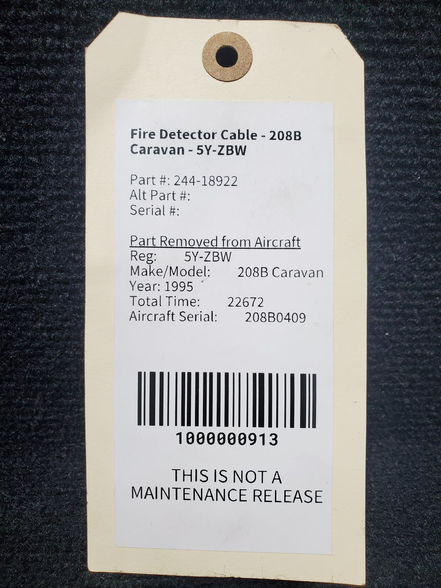 Fire Detector Cable - 208B Caravan - 5Y-ZBW