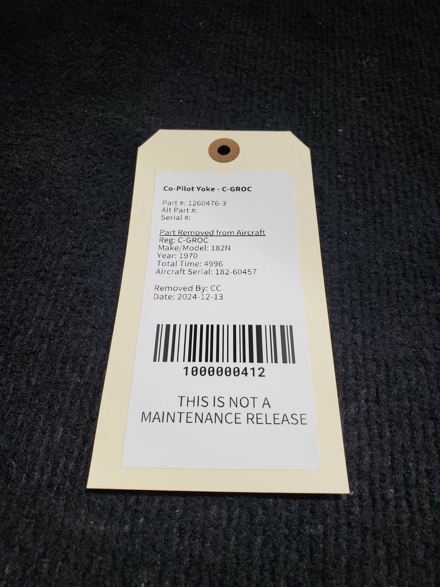 Co-Pilot Yoke - C-GROC