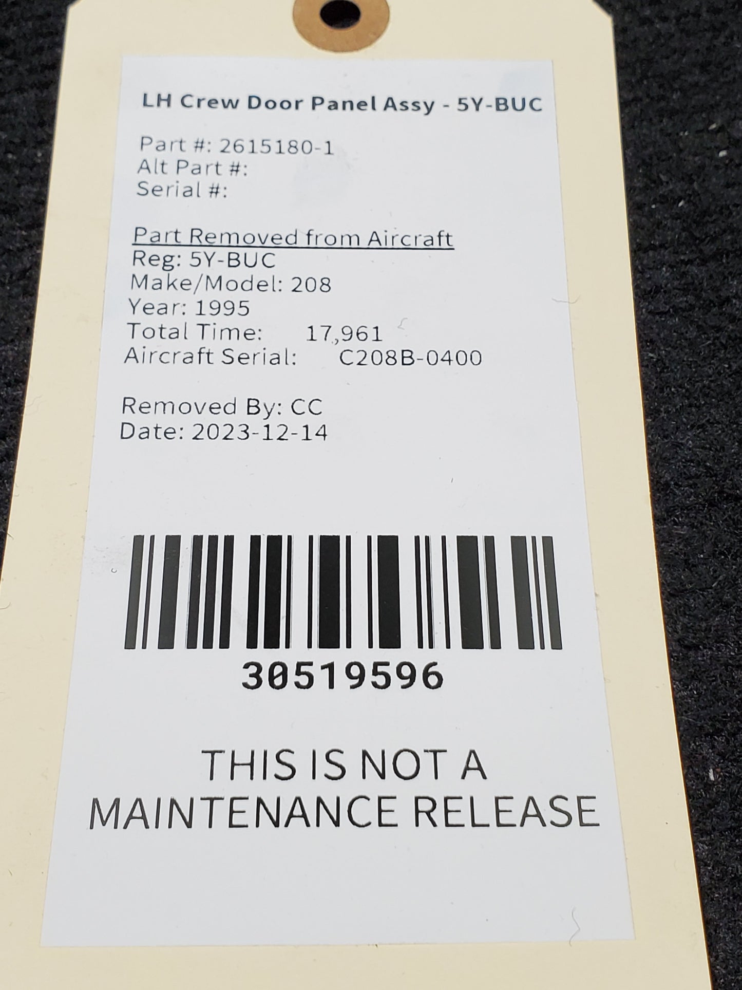 LH Crew Door Panel Assy - Cessna - 5Y-BUC