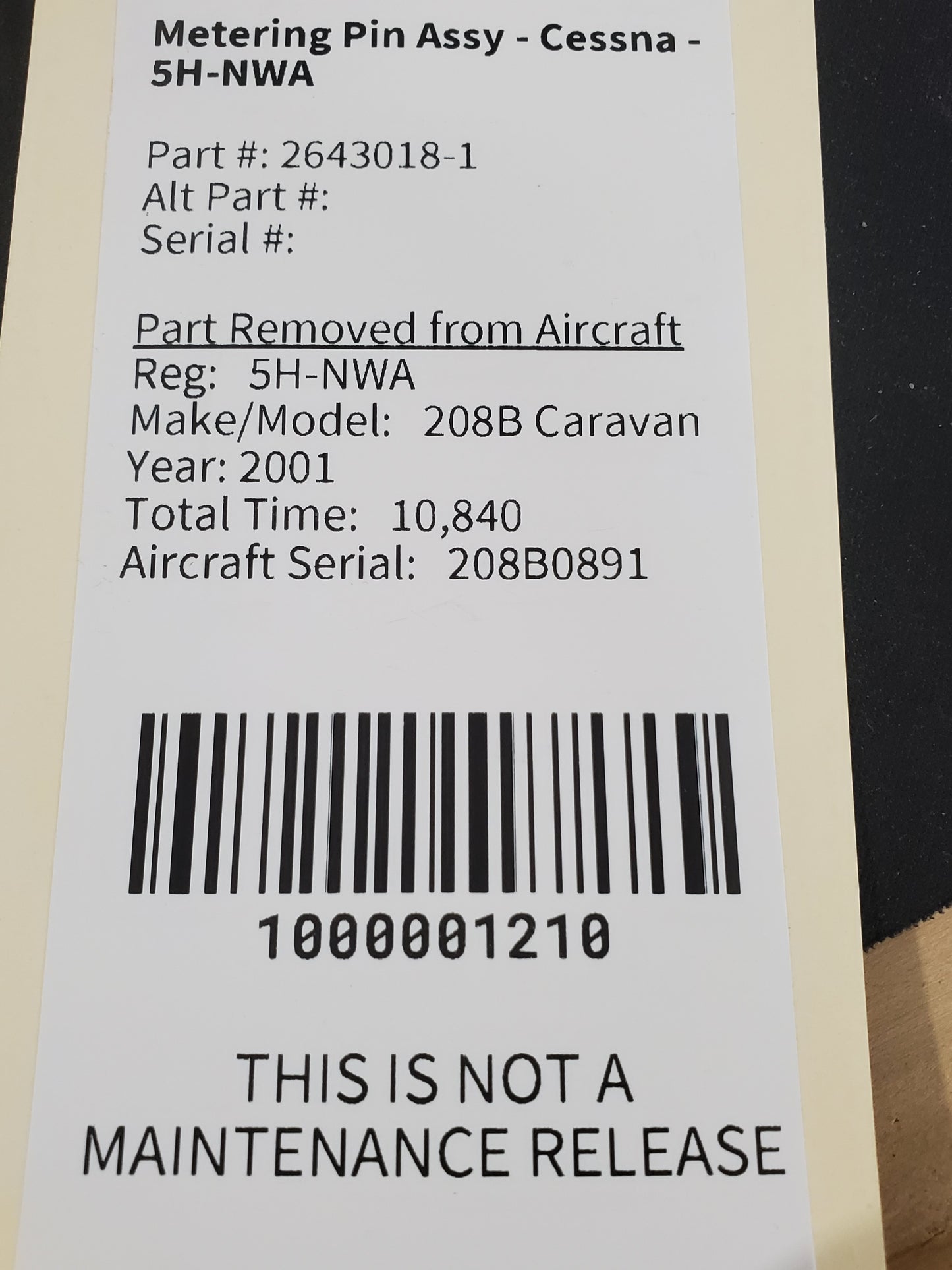 Metering Pin Assy - Cessna - 5H-TAZ