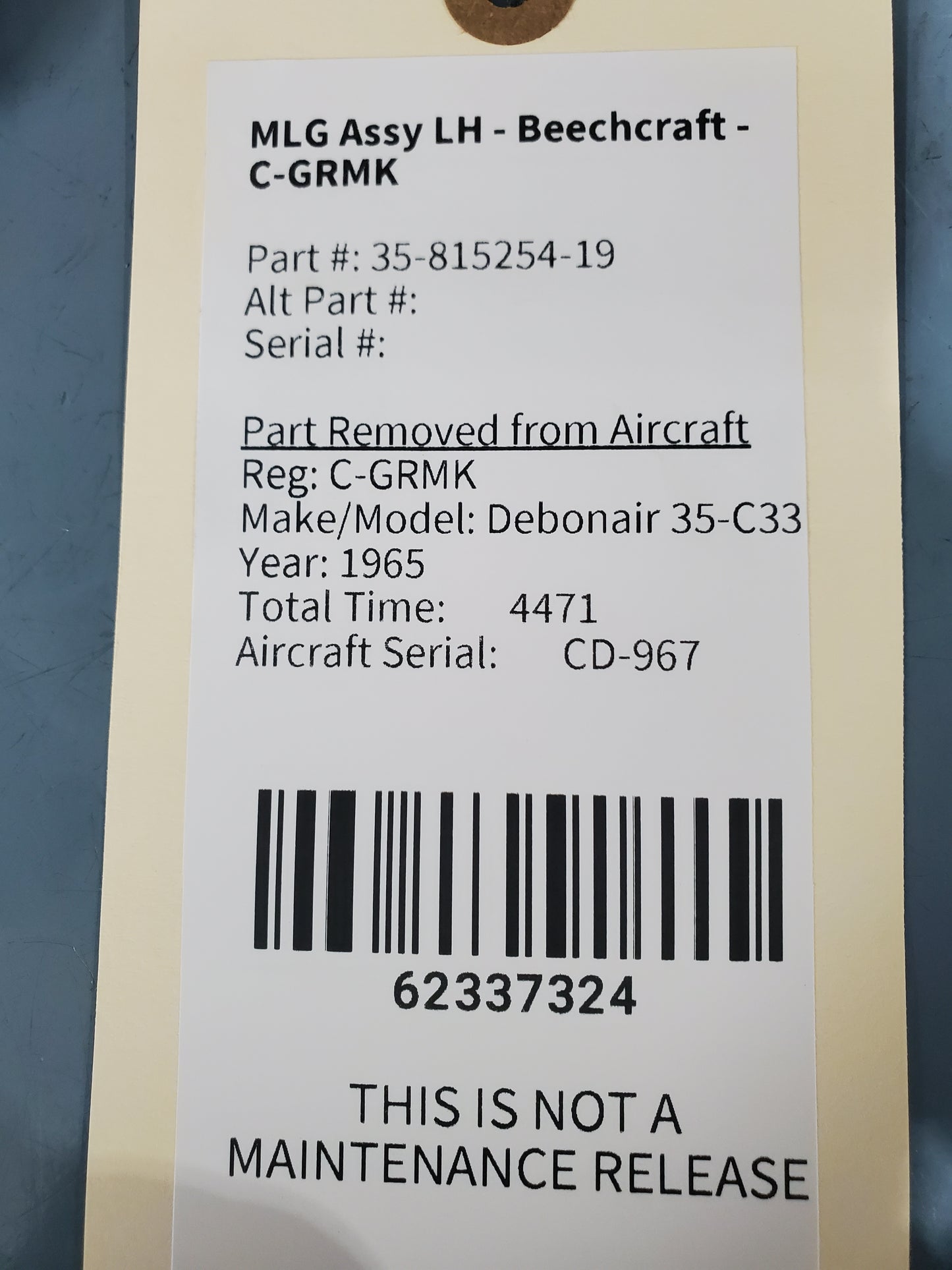 MLG Assy LH - Beechcraft - C-GRMK
