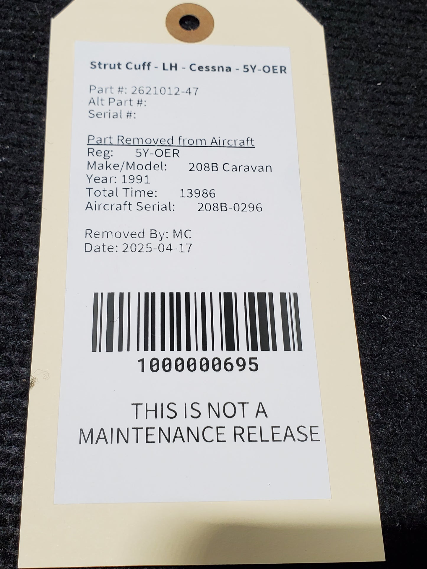 Strut Cuff - LH - Cessna - 5Y-OER
