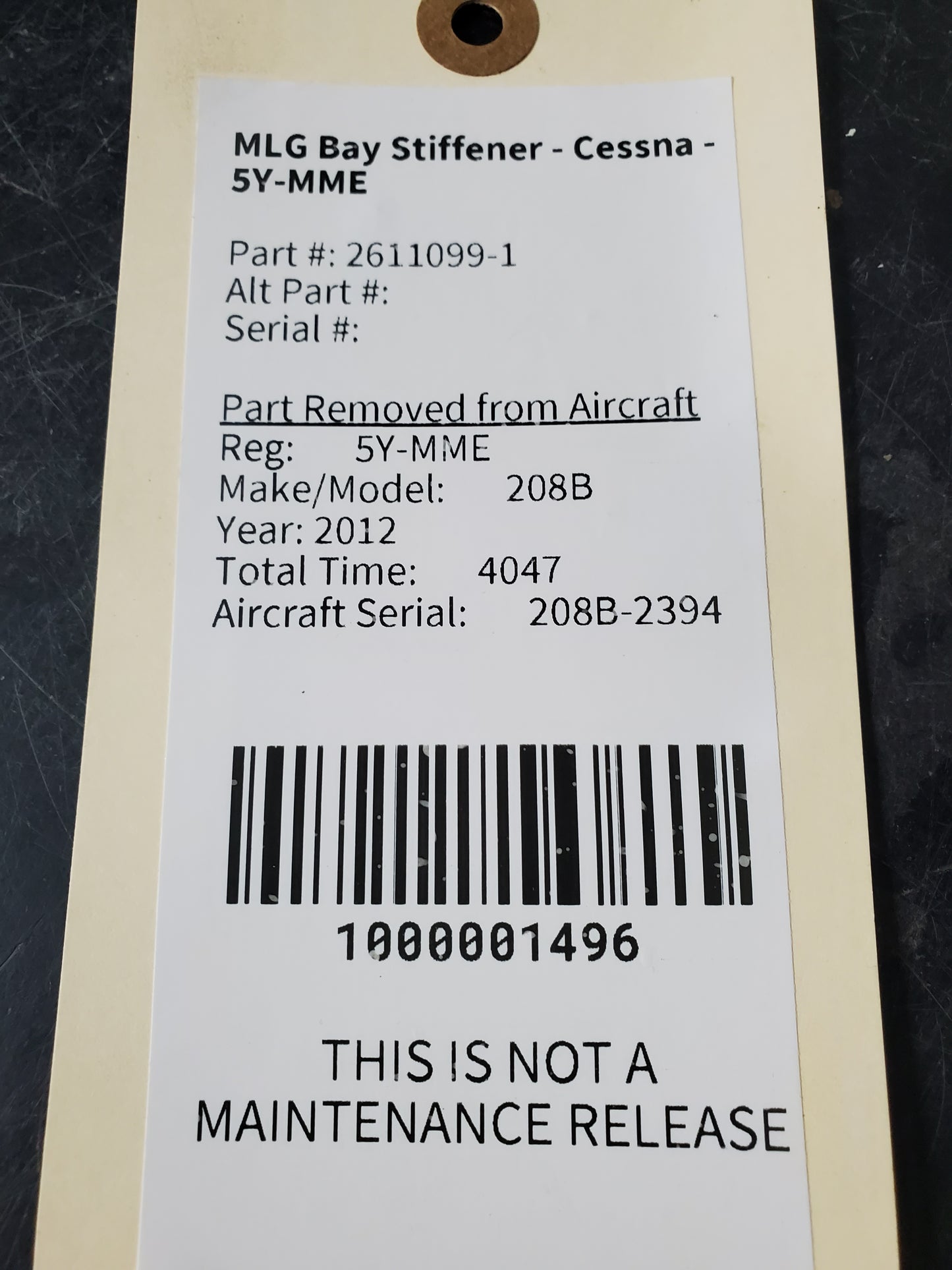 MLG Bay Stiffener - Cessna - 5Y-MME