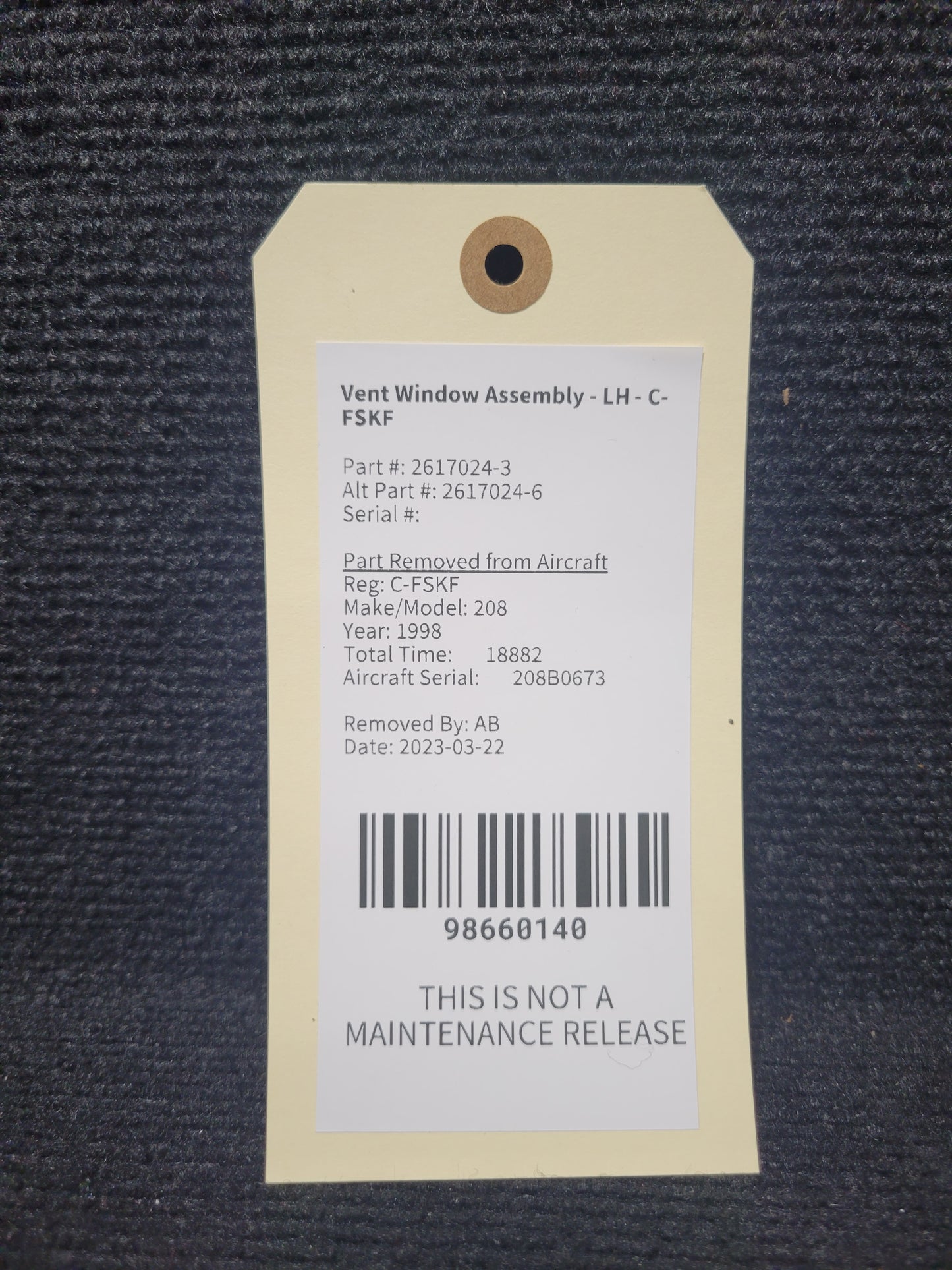Vent Window Assembly - LH - C-MISC