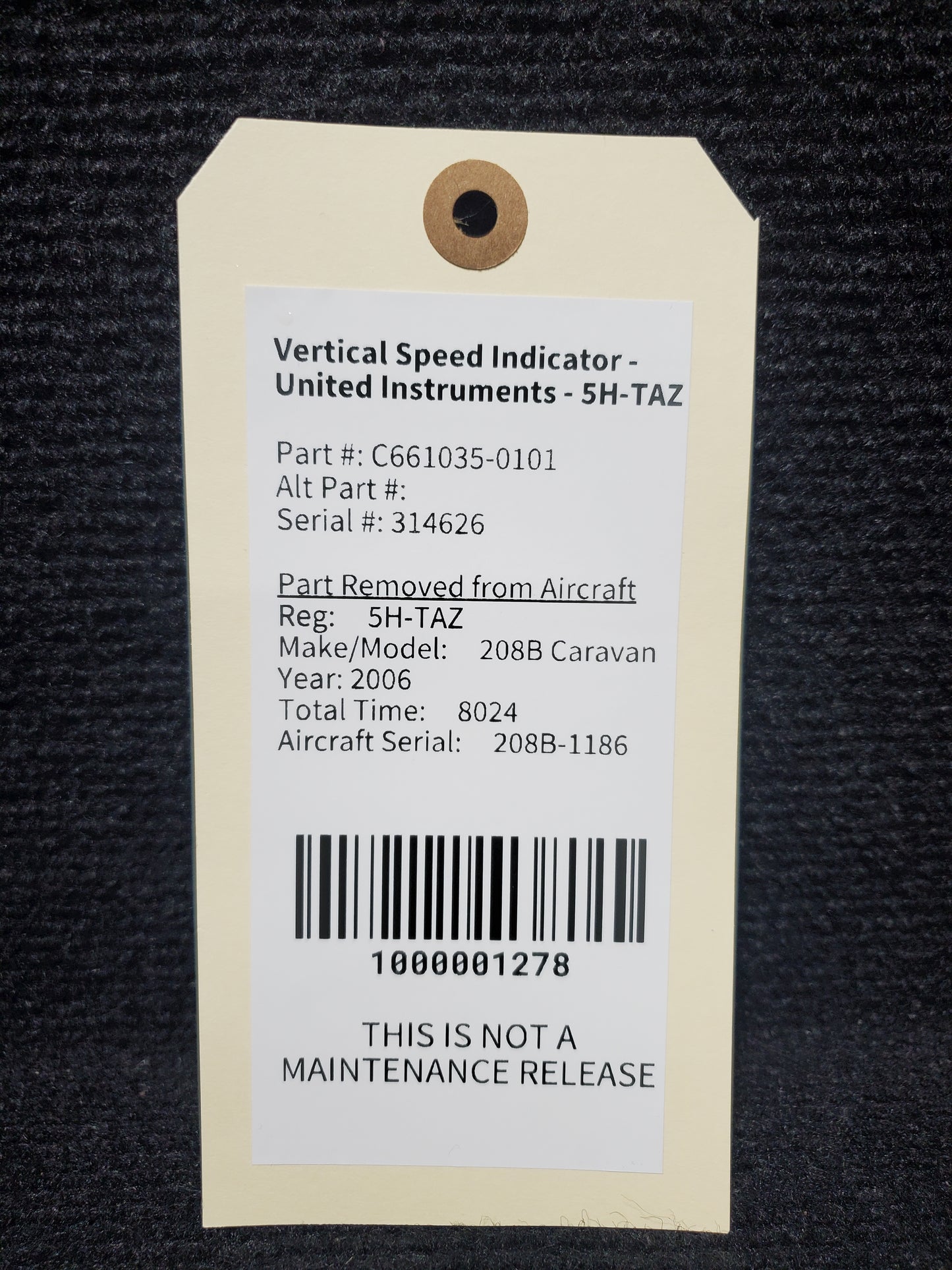 Vertical Speed Indicator - United Instruments - 5H-TAZ