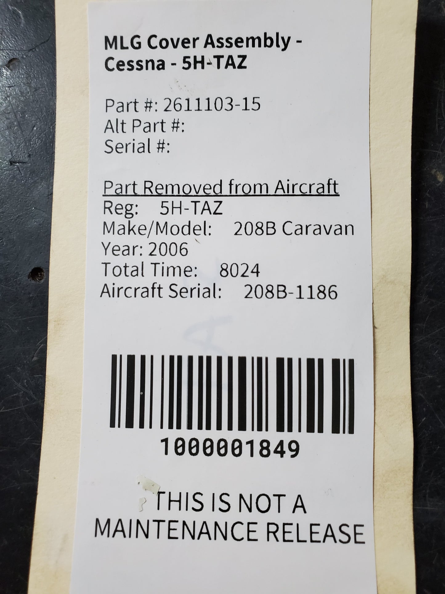 MLG Cover Assembly - Cessna - 5H-TAZ