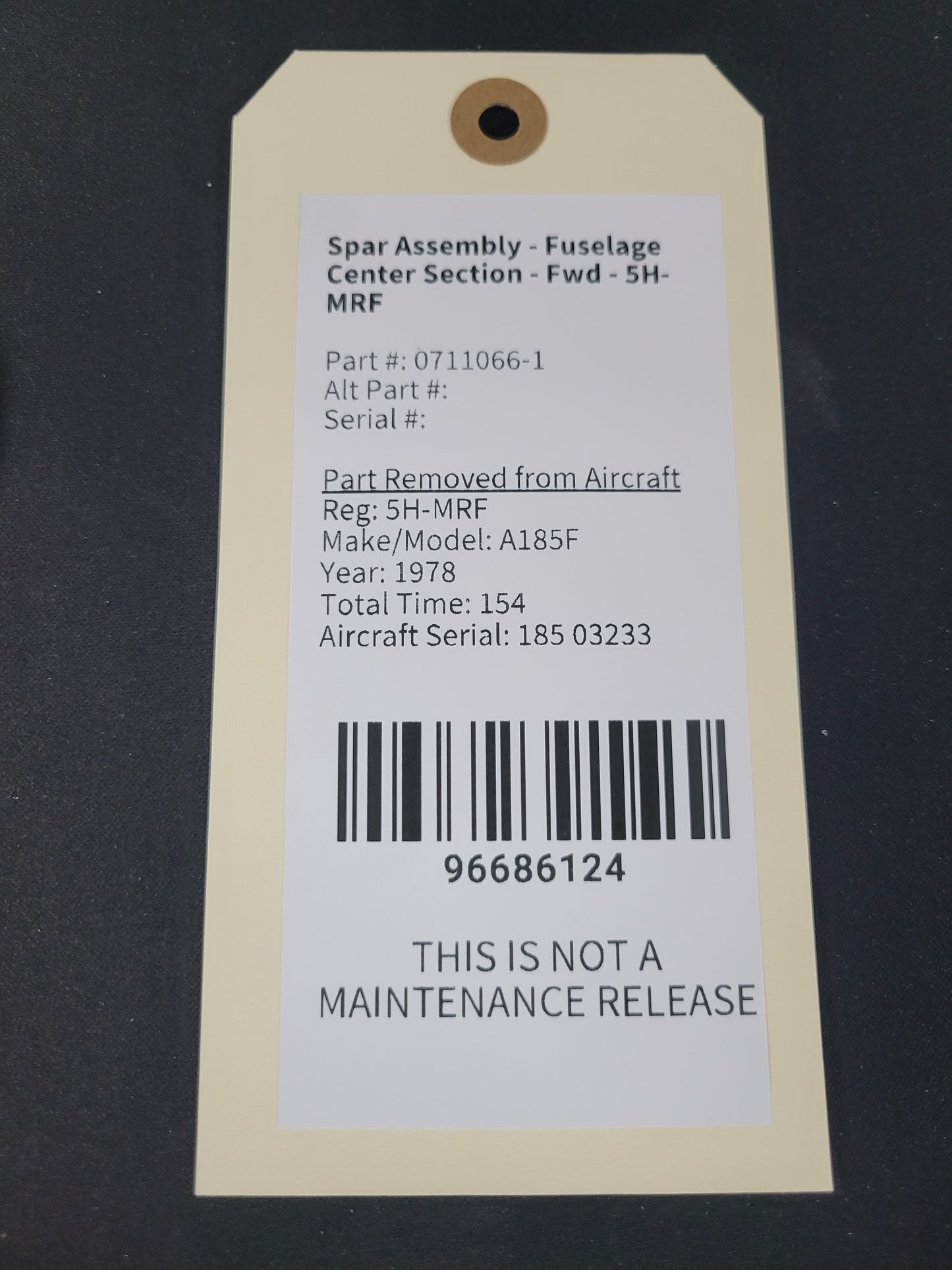 Spar Assembly - Fuselage Center Section - Fwd - 5H-MRF