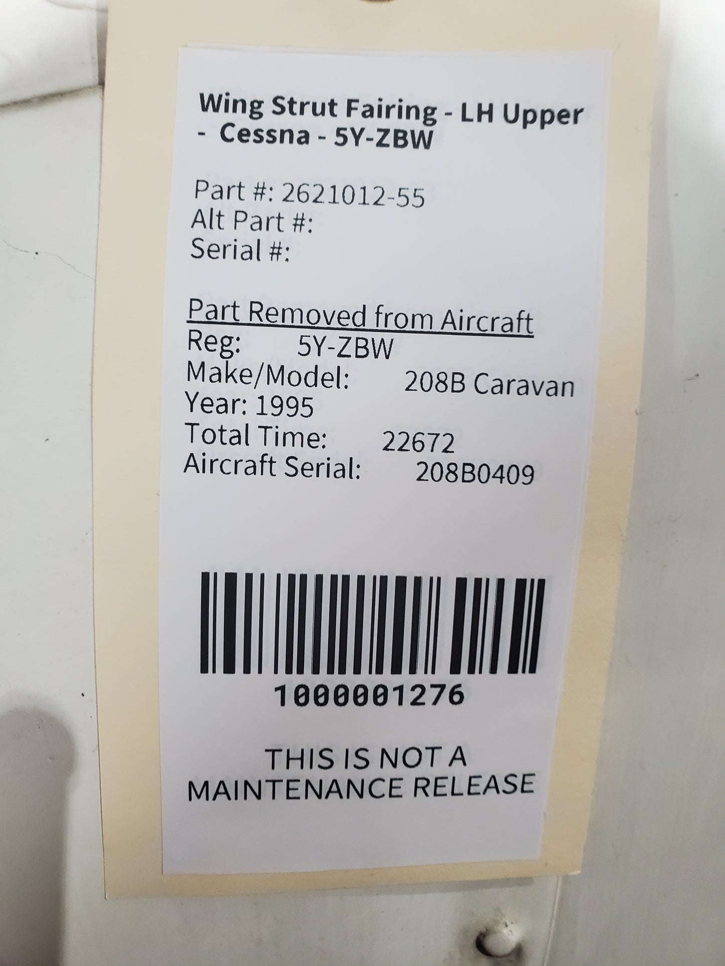 Wing Strut Fairing - LH Upper - Cessna - 5Y-ZBW