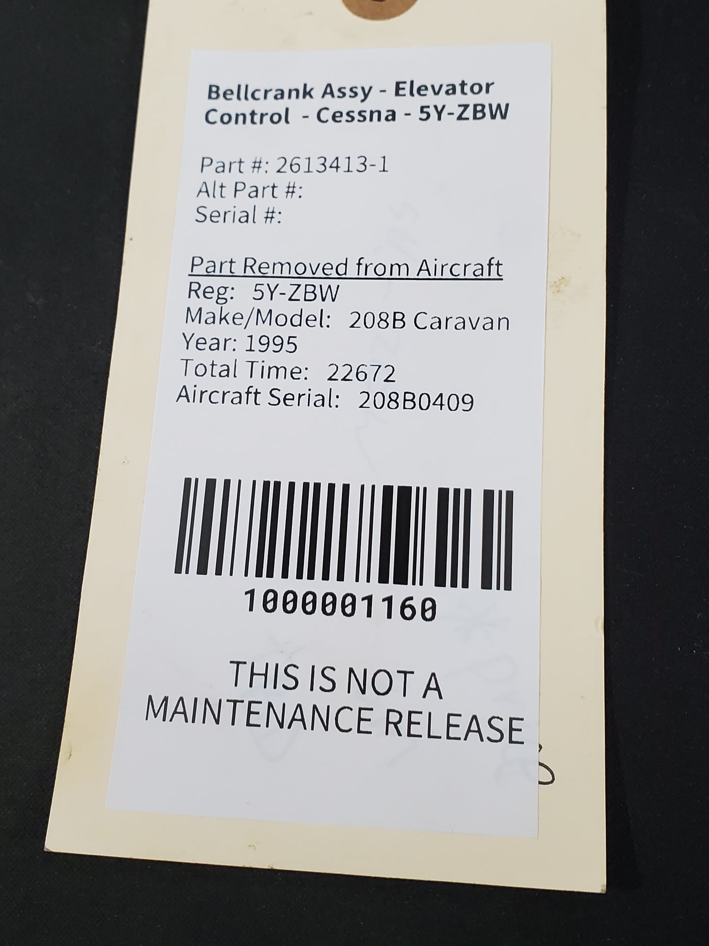 Bellcrank Assy - Elevator Control - Cessna - 5Y-ZBW