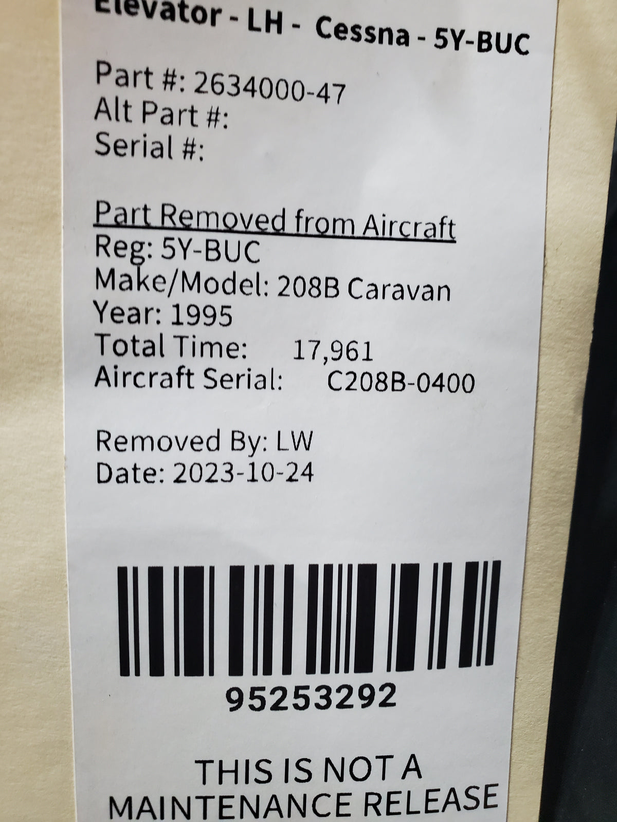 Elevator - LH - Cessna - 5Y-BUC