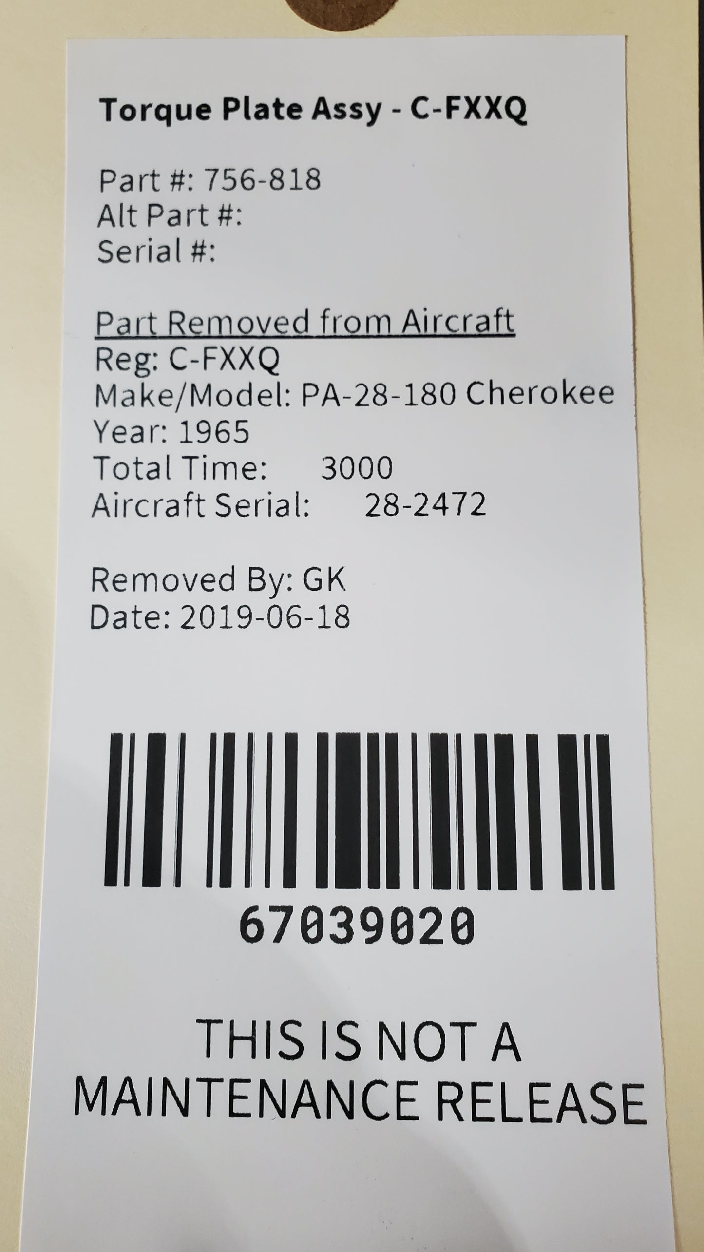 Torque Plate Assy - C-FXXQ