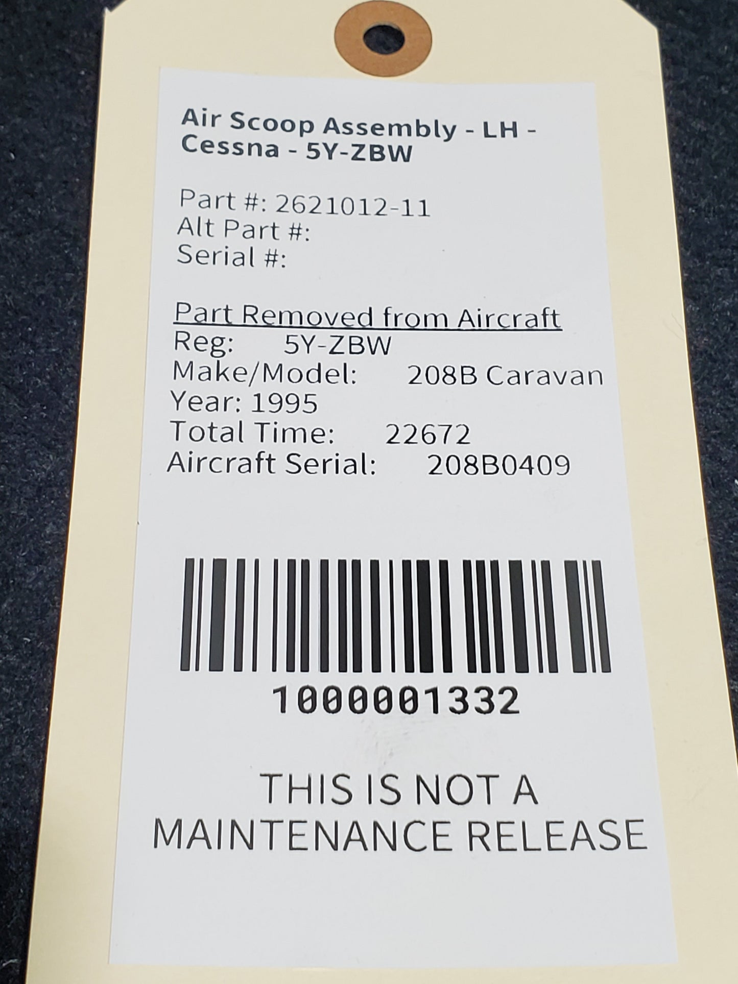 Air Scoop Assembly - LH - Cessna - 5Y-ZBW