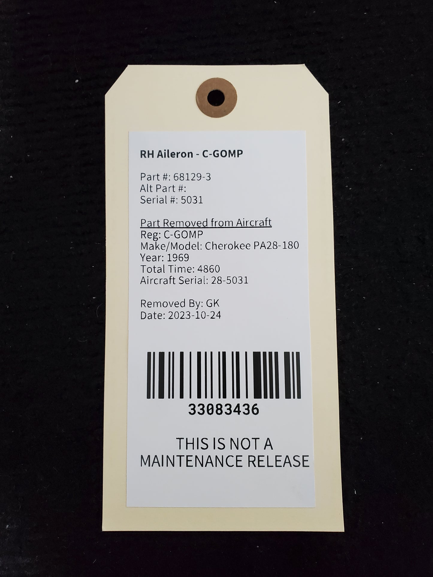 RH Aileron - Piper - C-GOMP