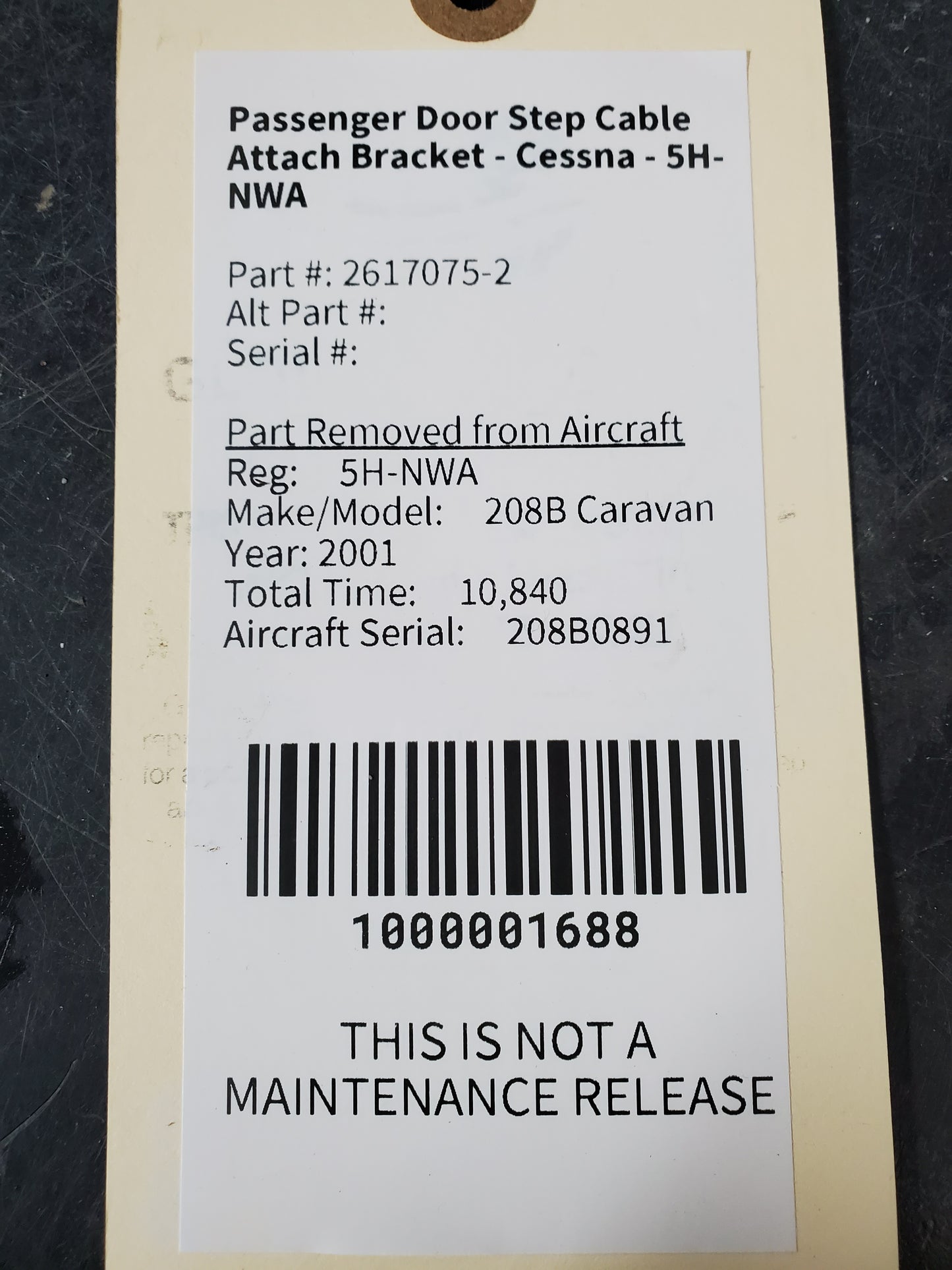 Passenger Door Step Cable Attach Bracket - Cessna - 5H-NWA