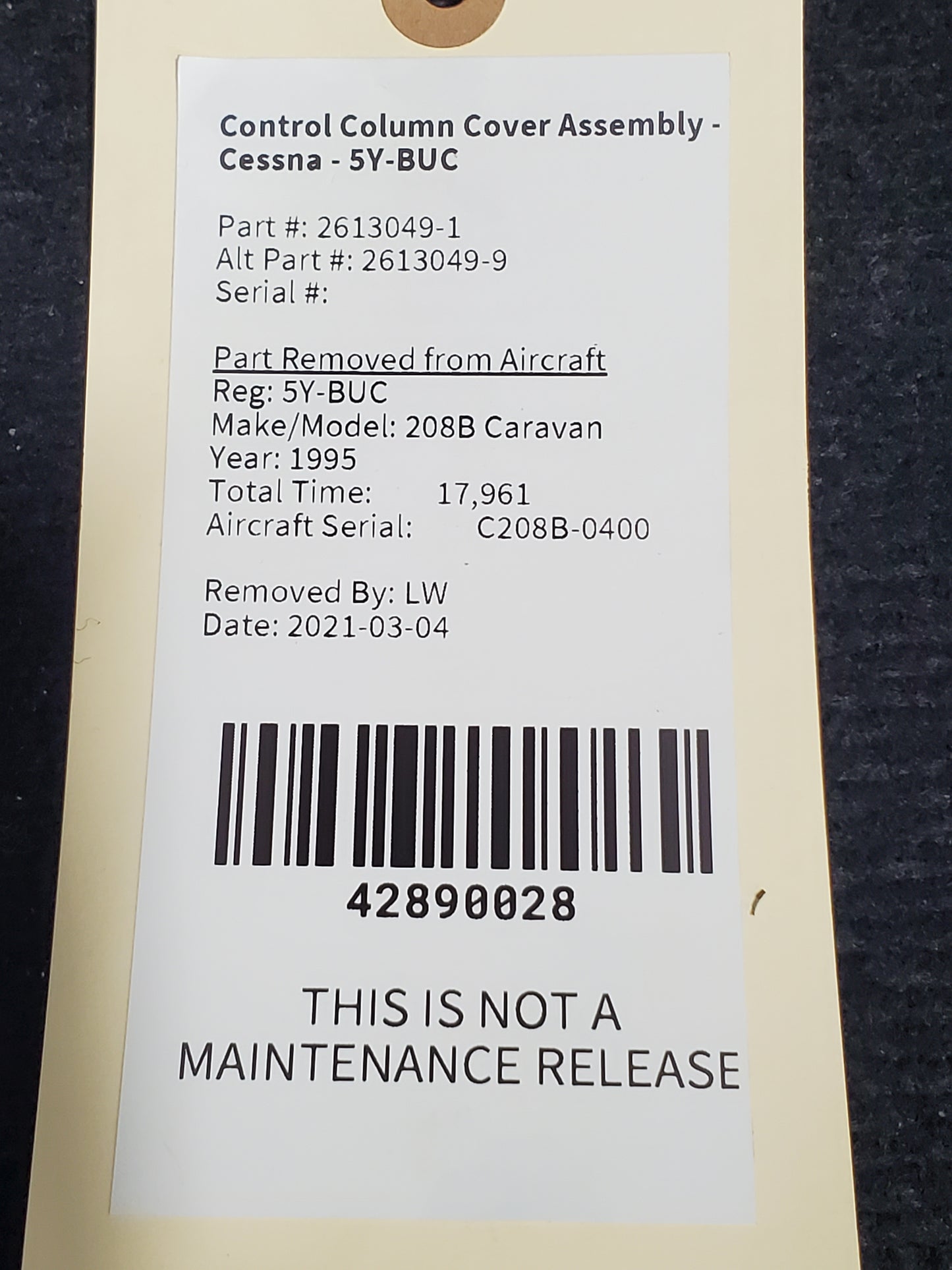 Control Column Cover Assembly - Cessna - 5Y-BUC