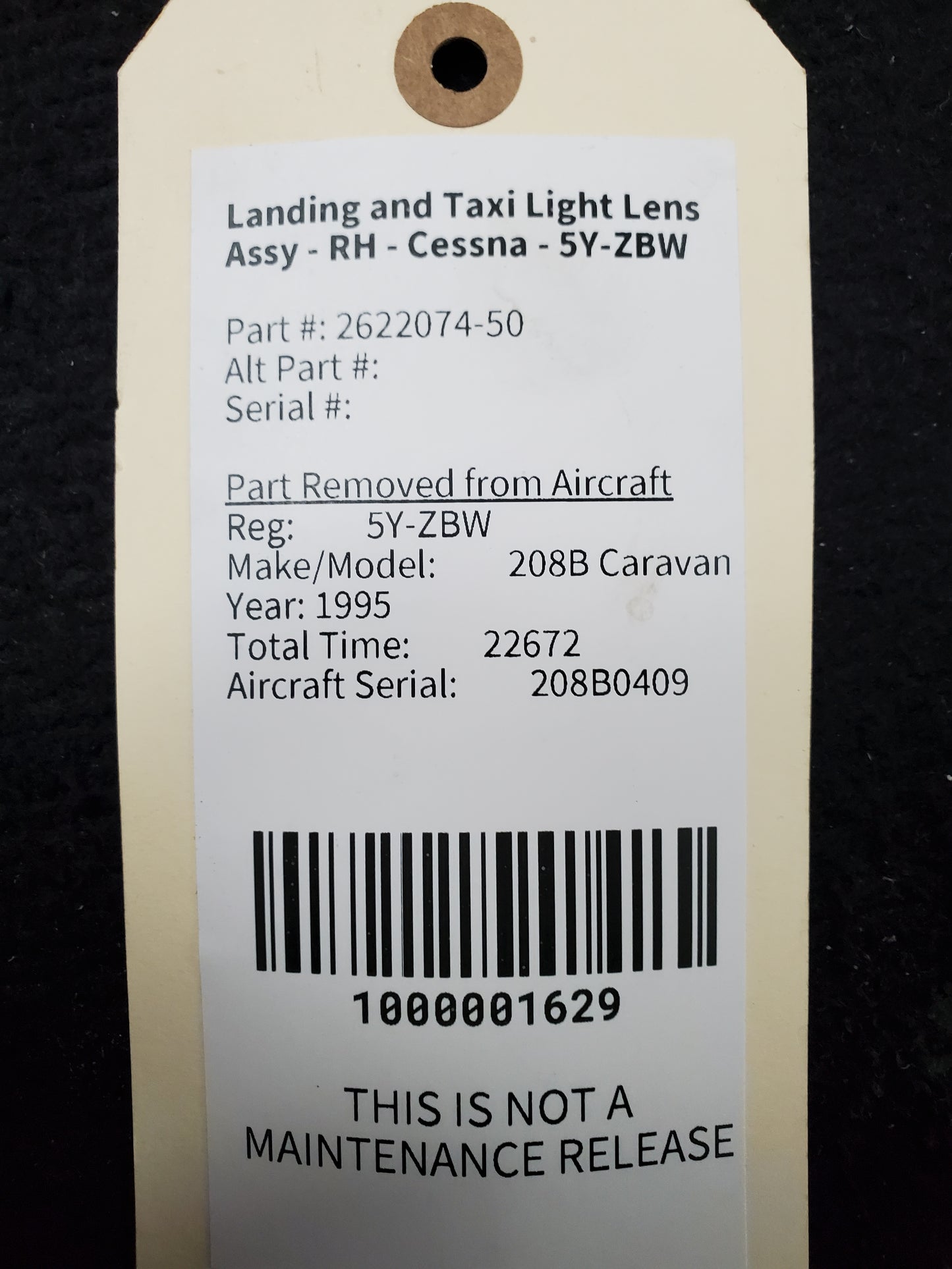 Landing and Taxi Light Lens Assy - RH - Cessna - 5Y-ZBW